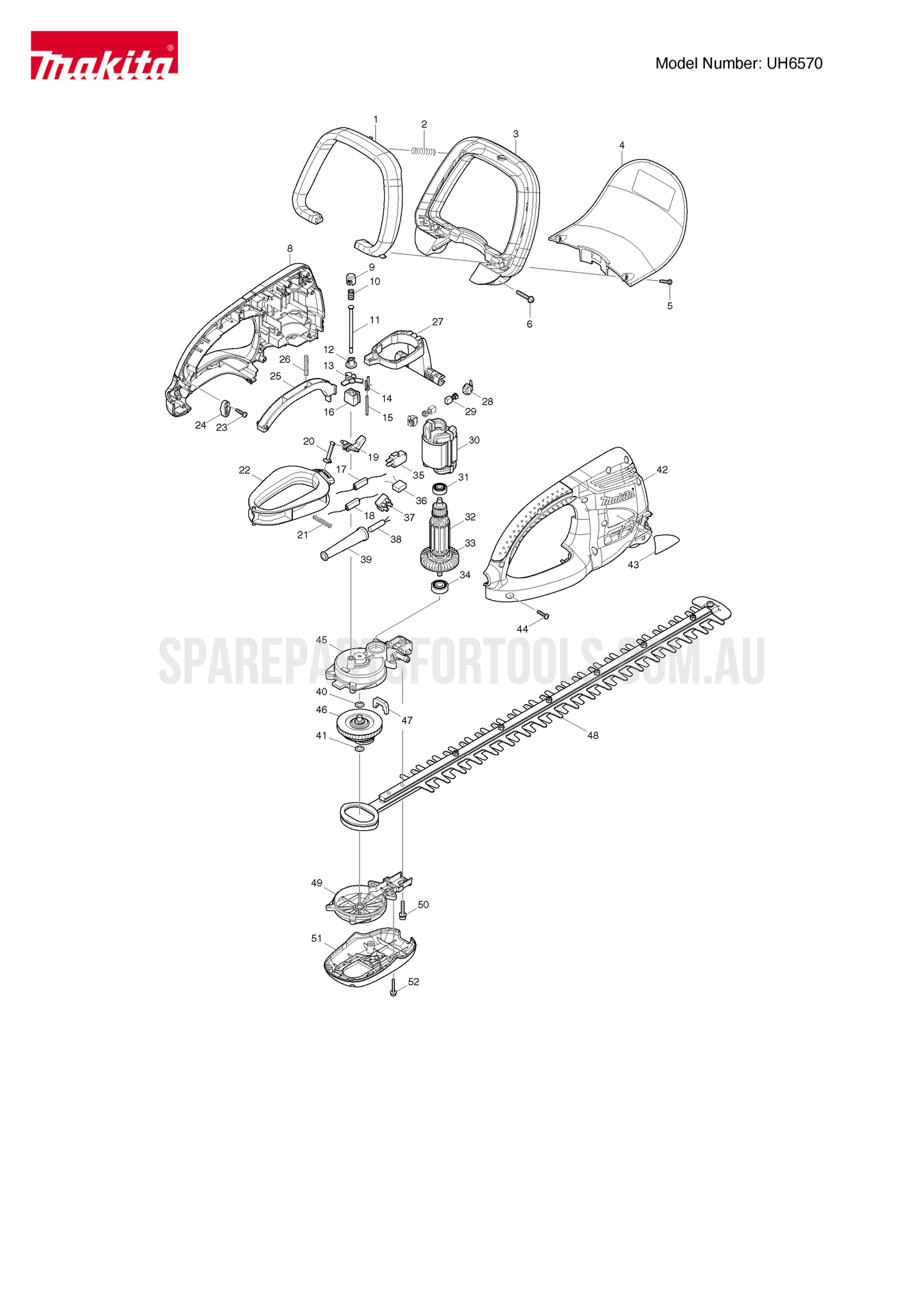 Makita UH6570 Spare Parts