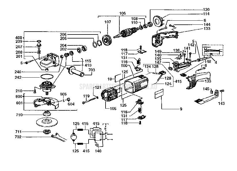 Milwaukee AG20-230B Spare Parts
