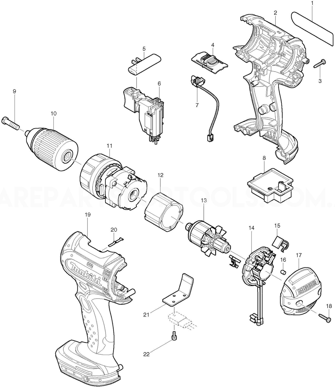 Makita BDF452 Spare Parts
