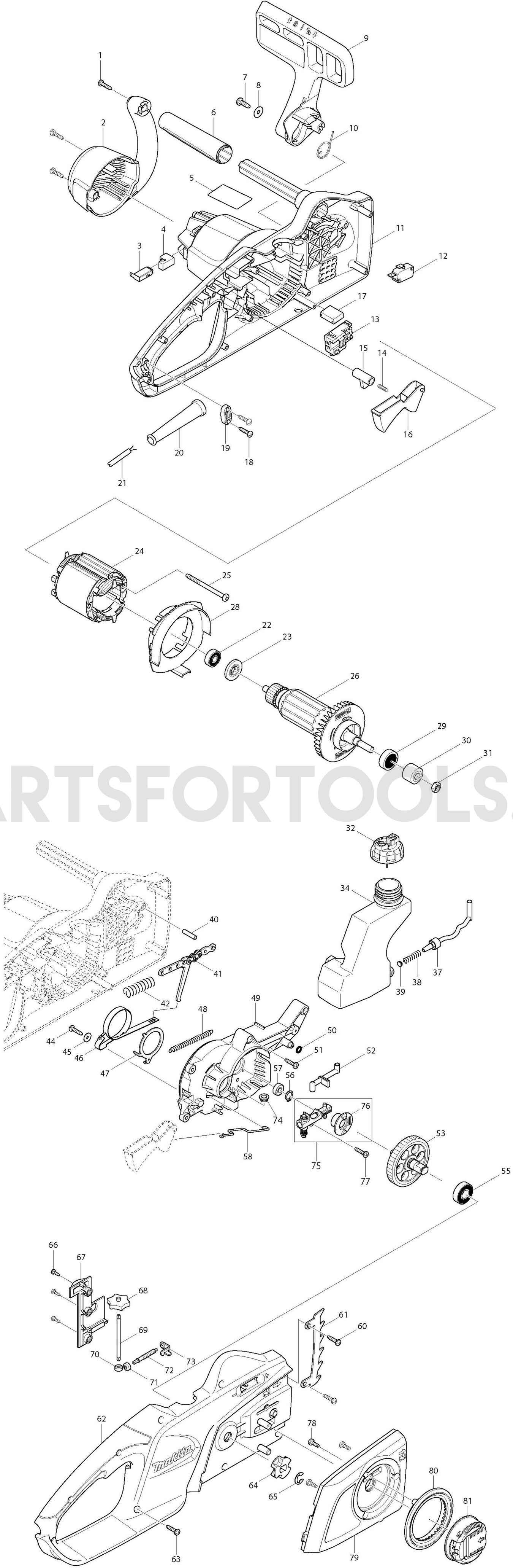 Makita UC4041A Spare Parts