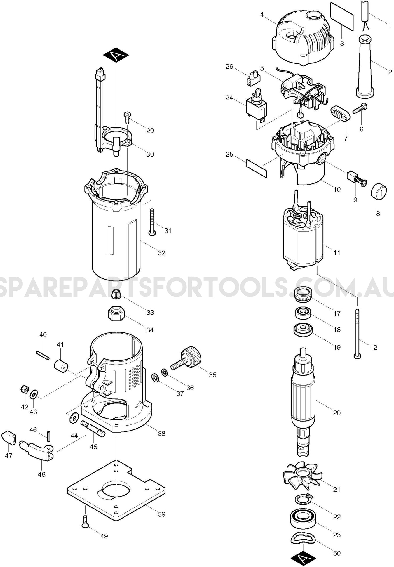 Makita 3707F Spare Parts