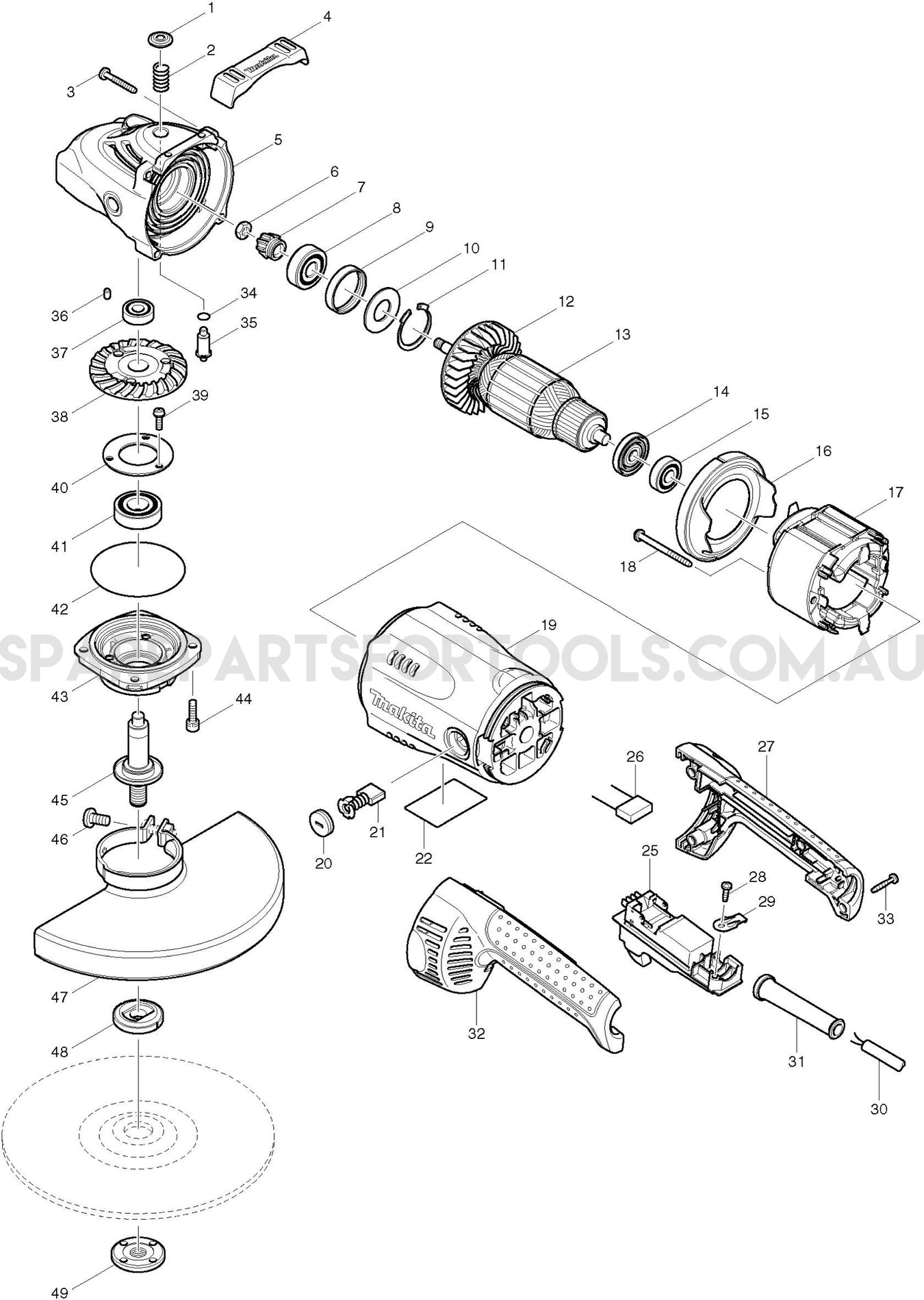 Makita GA9020 Spare Parts