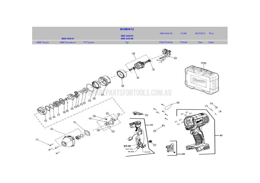 Milwaukee M18BIW12 Spare Parts