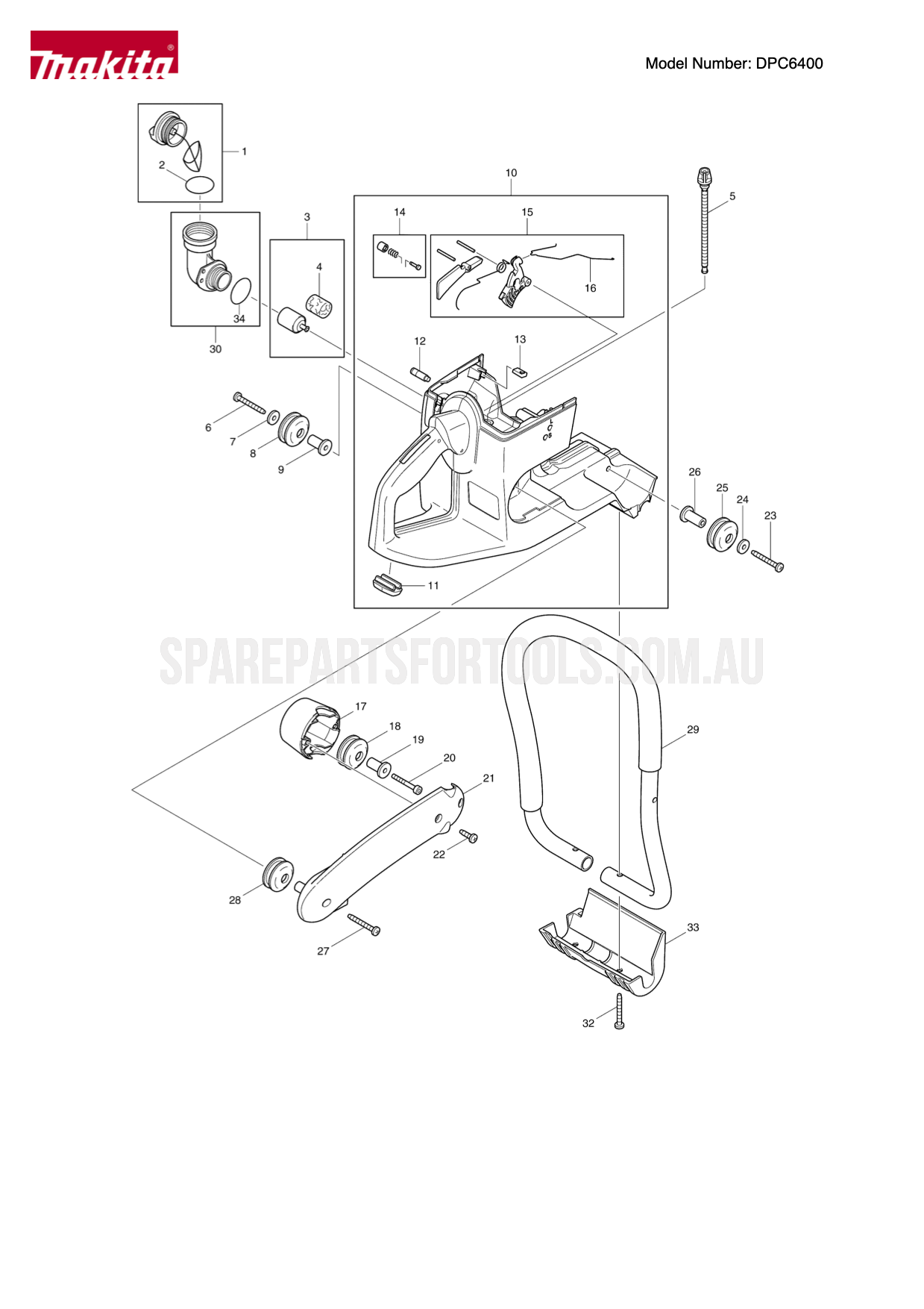 Makita DPC6400 Spare Parts