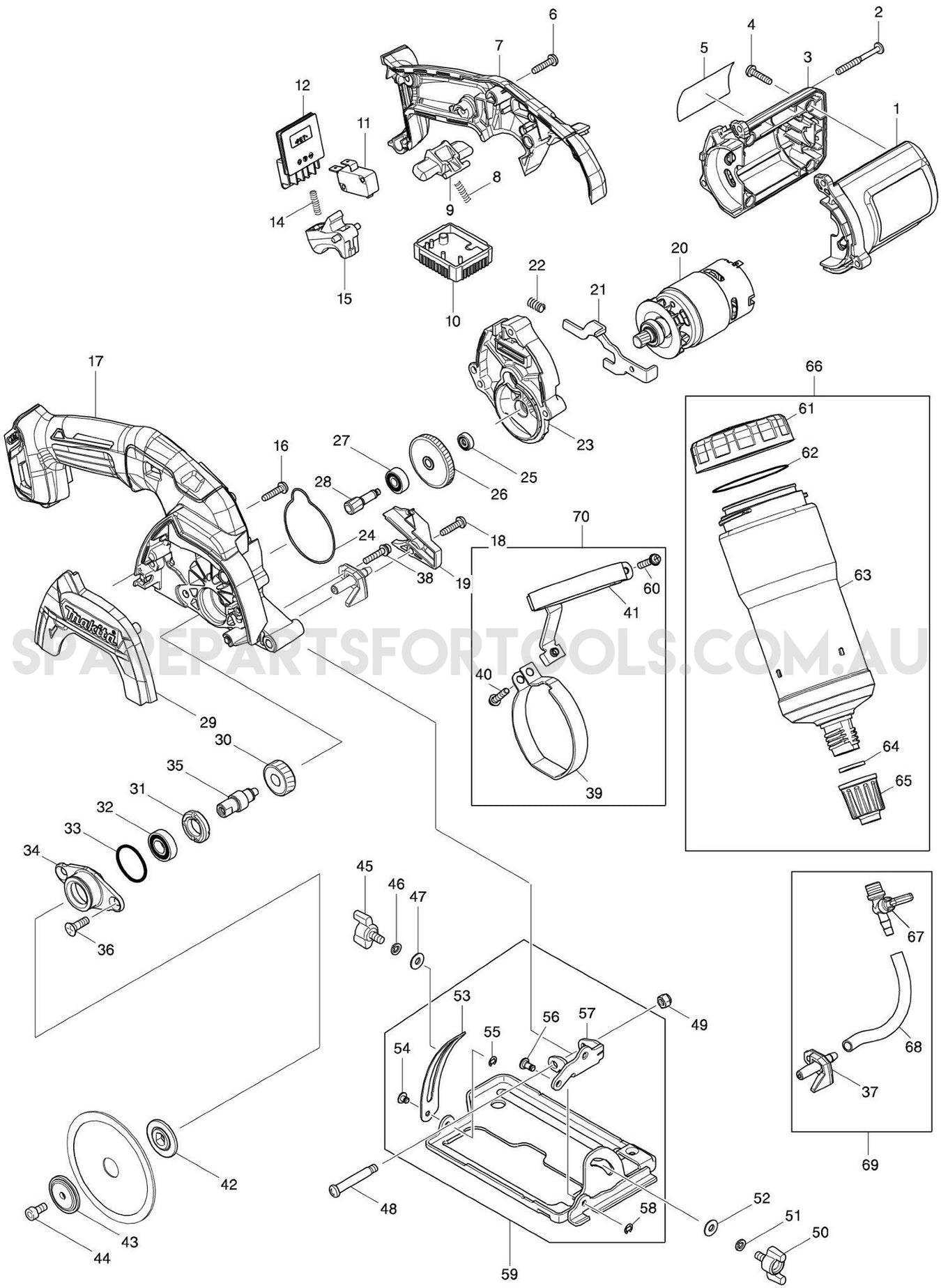 Makita CC301DZ Spare Parts