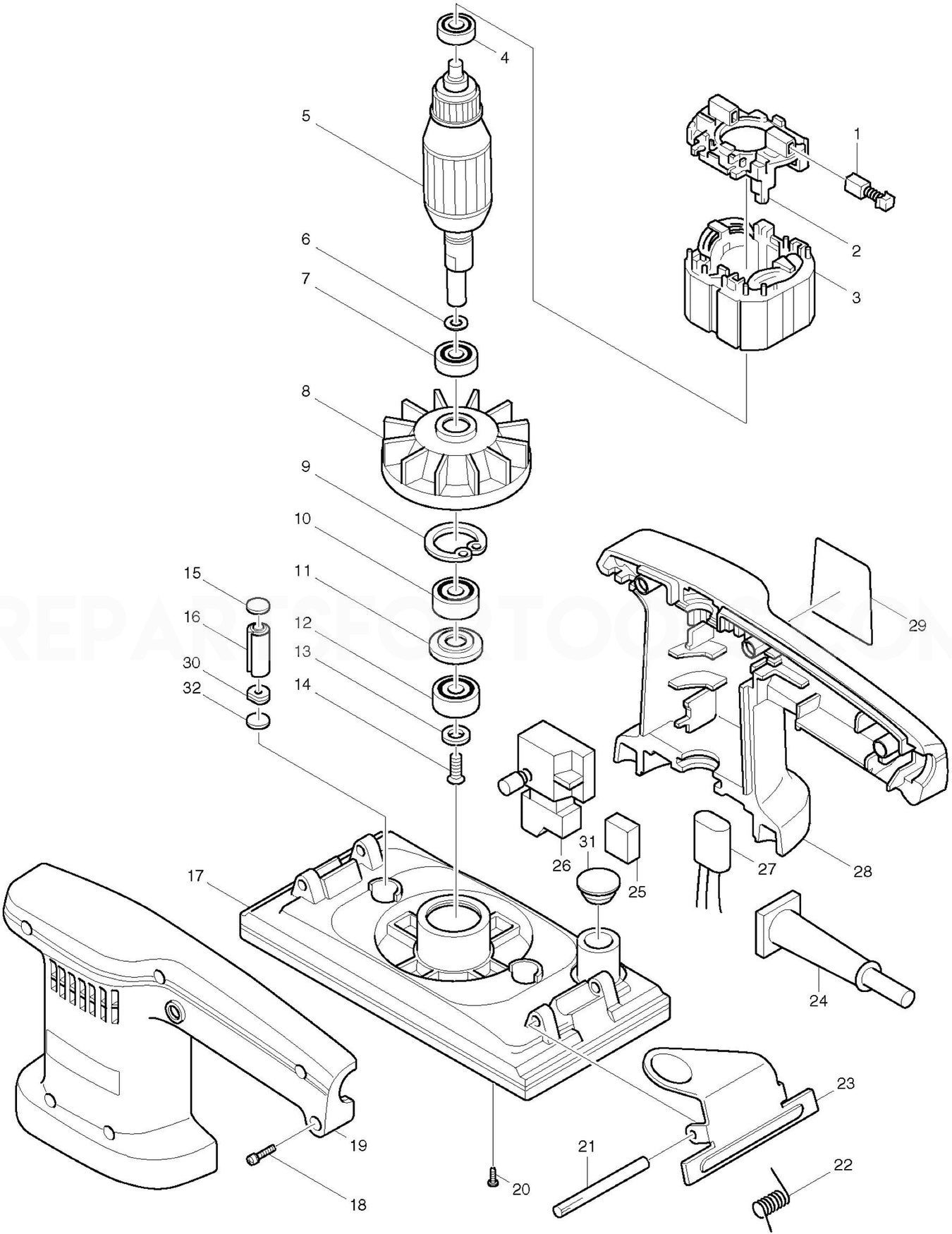 Makita 9036 Spare Parts