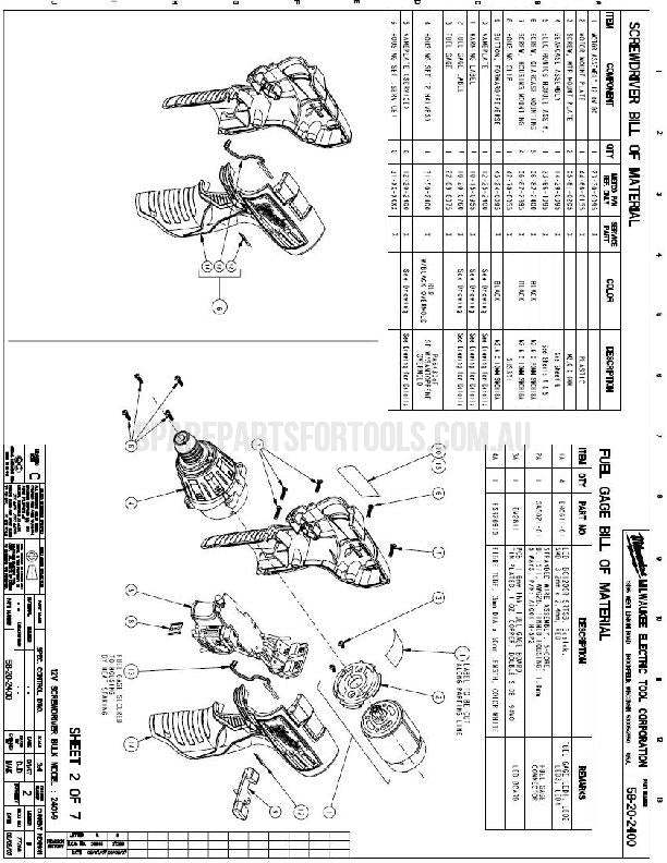 Milwaukee C12D-LI Spare Parts
