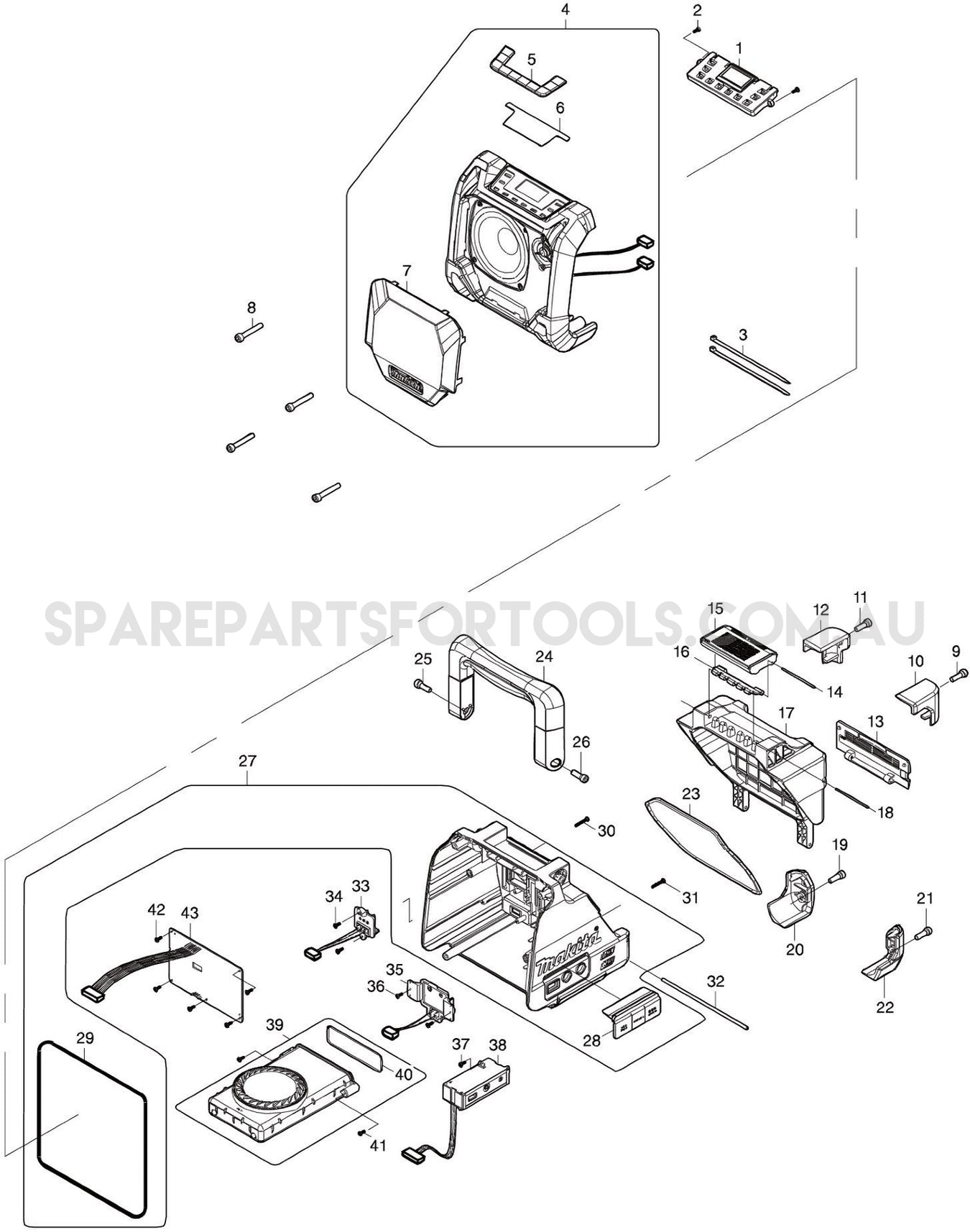 Makita DMR202 Spare Parts