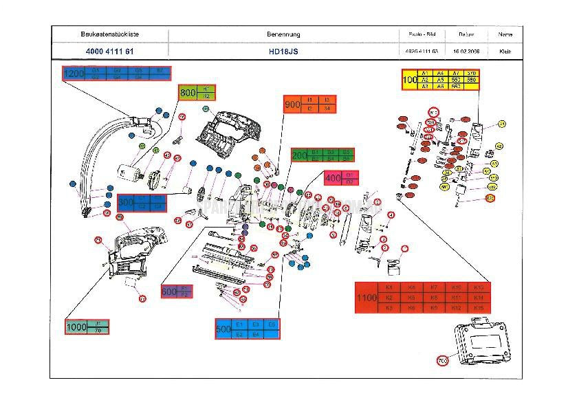 Milwaukee HD18JS Spare Parts
