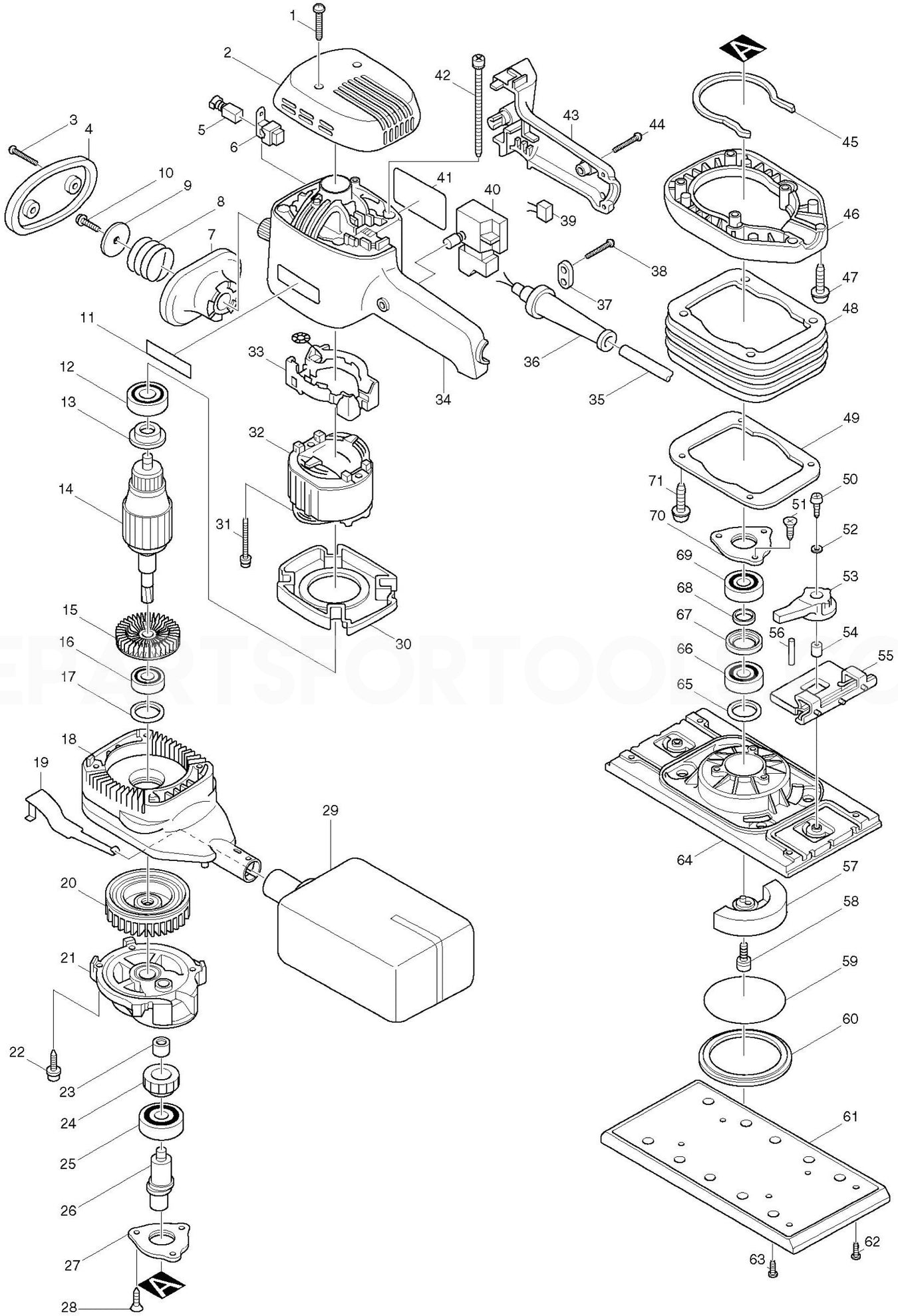 Makita 9046 Spare Parts