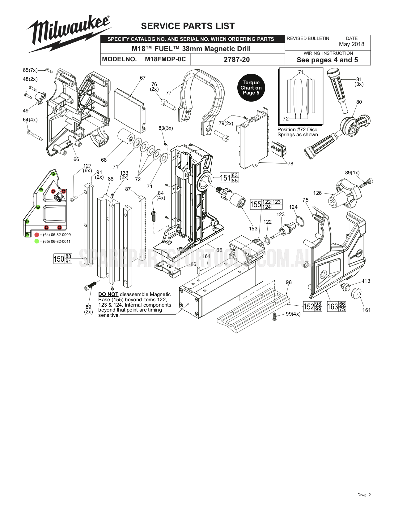 Milwaukee M18FMDP Spare Parts