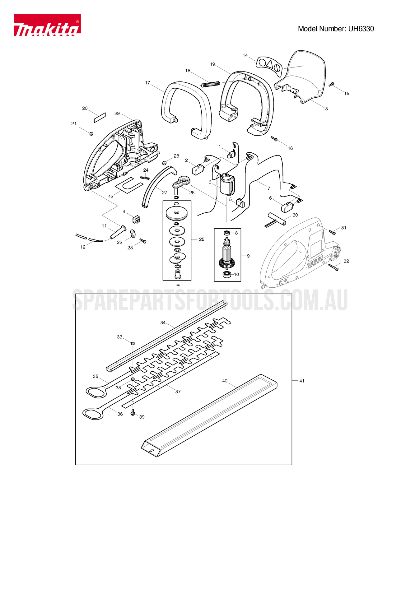 Makita UH6330 Spare Parts