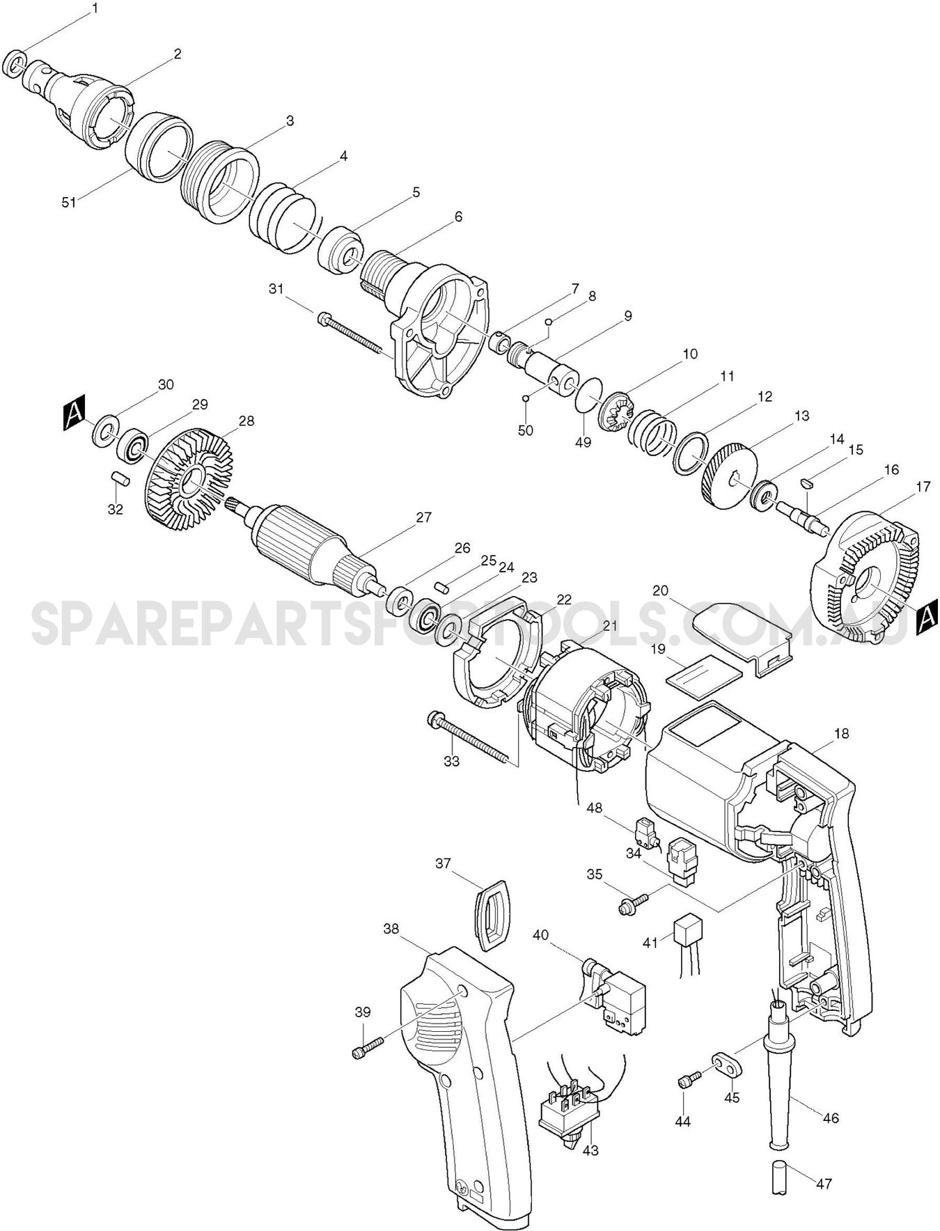 Makita 6820V Spare Parts