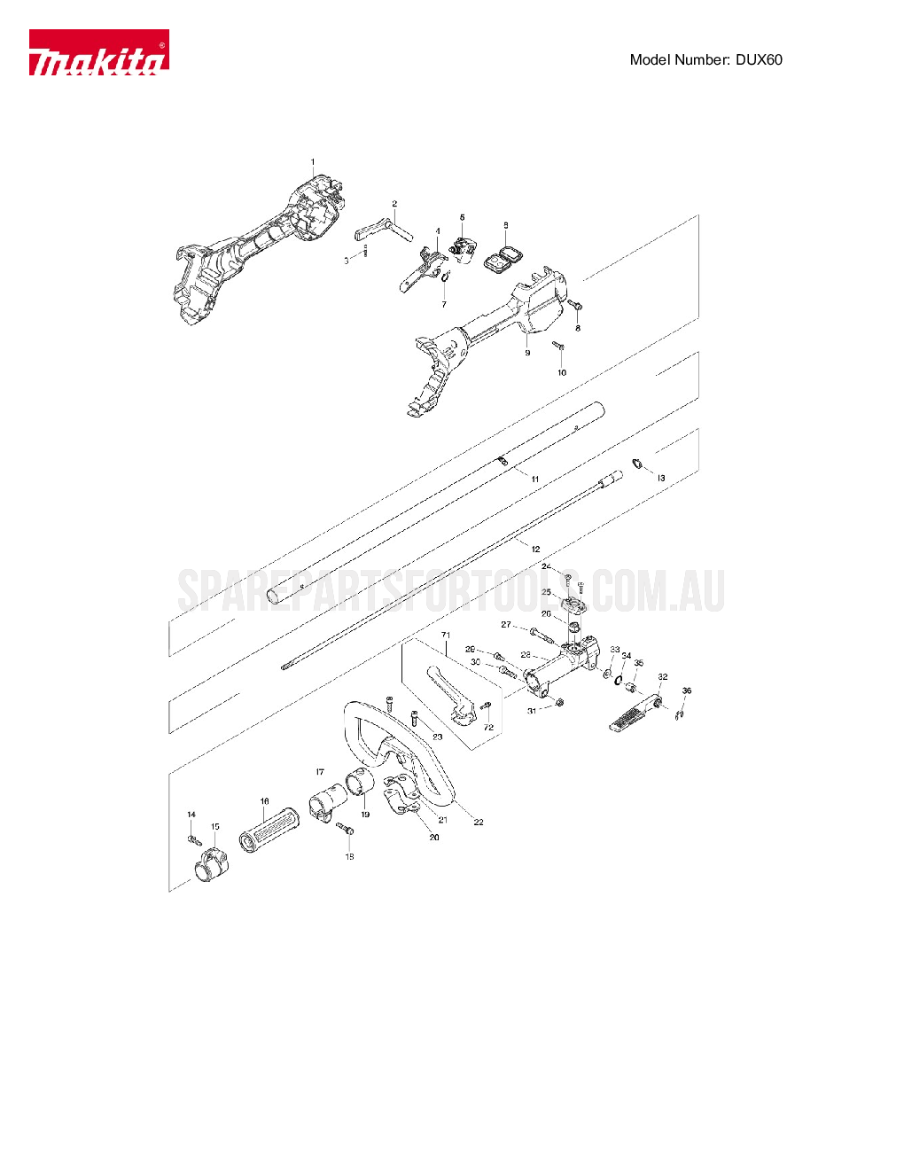 Makita DUX60 Spare Parts
