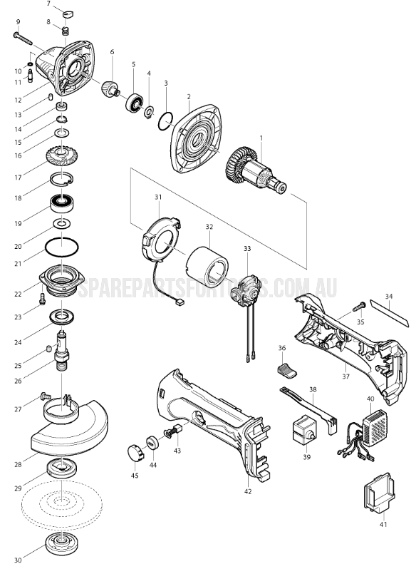 Makita angle grinder gear lubrication diagram