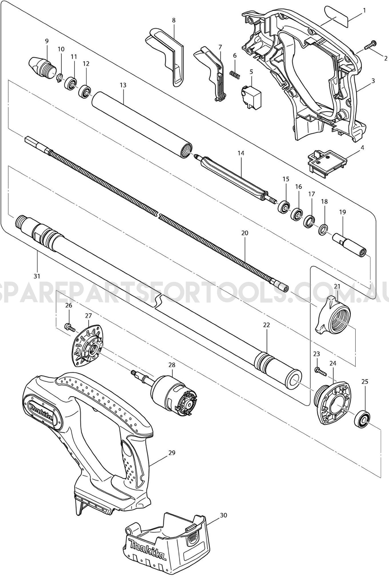 Makita DVR850Z Spare Parts