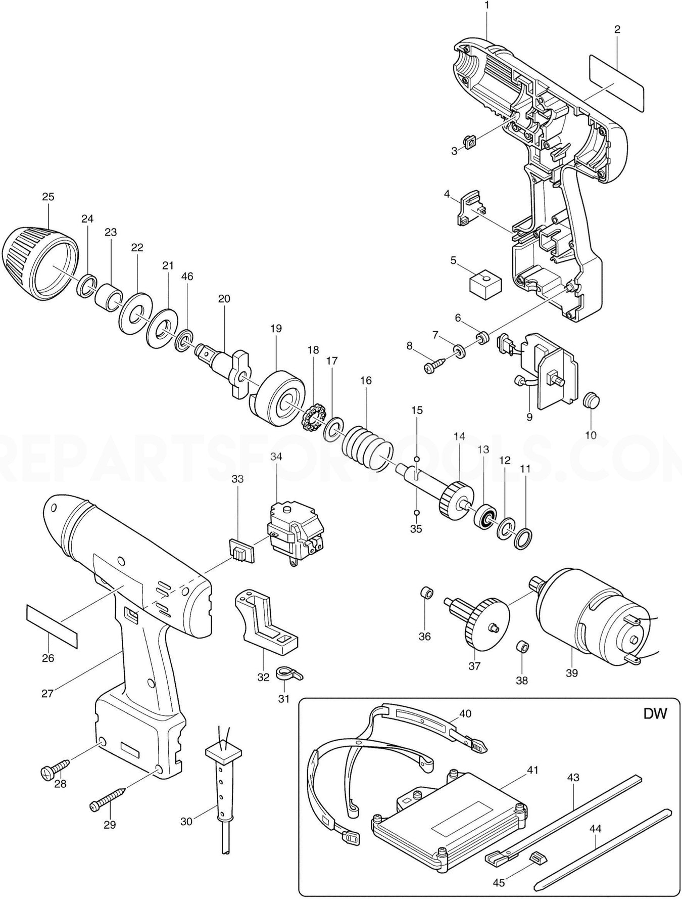 Makita 6931D Spare Parts