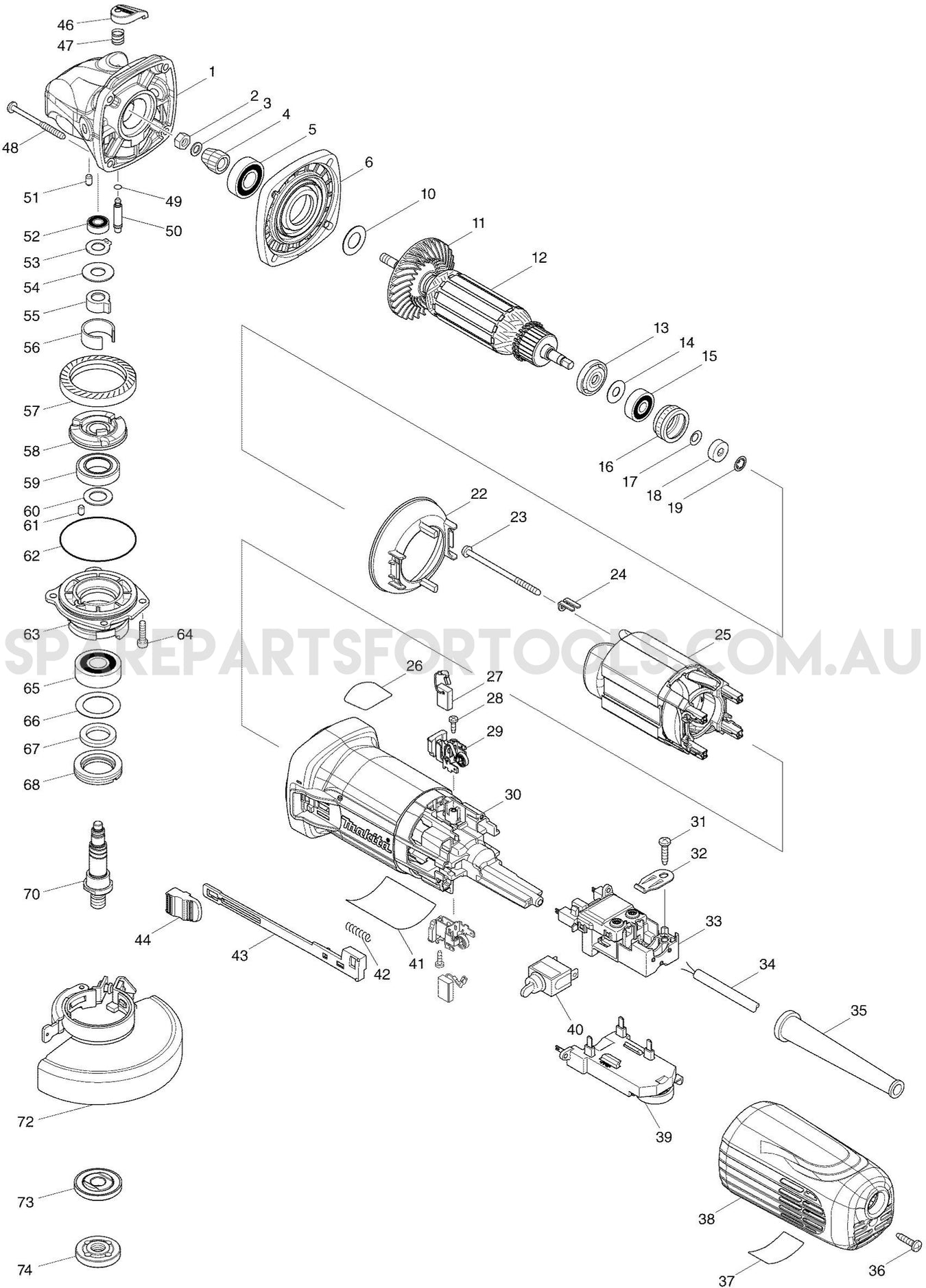 Makita GA4040C Spare Parts