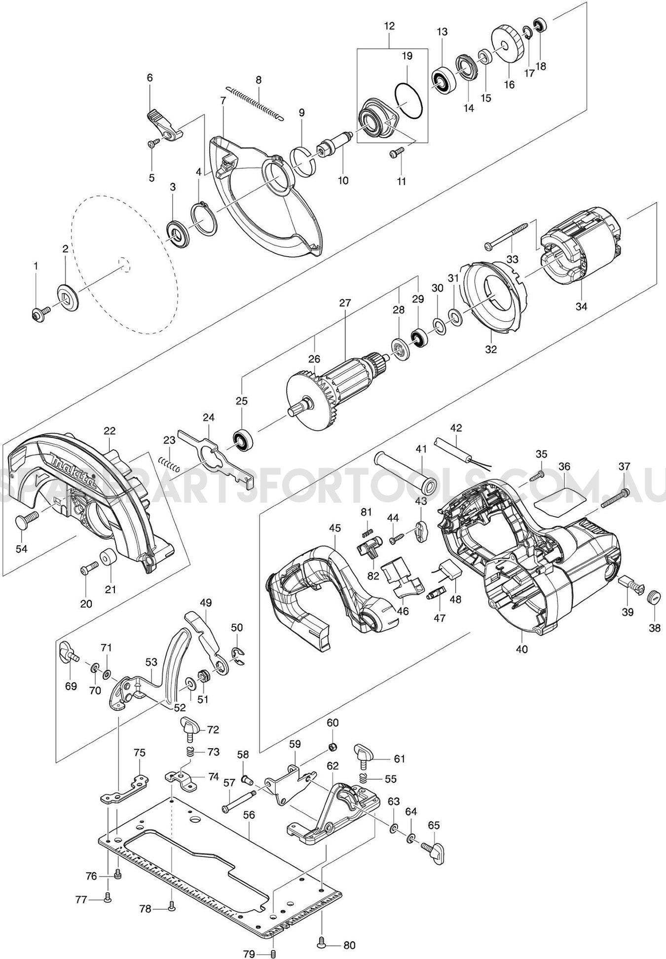Makita HS7611SP Spare Parts
