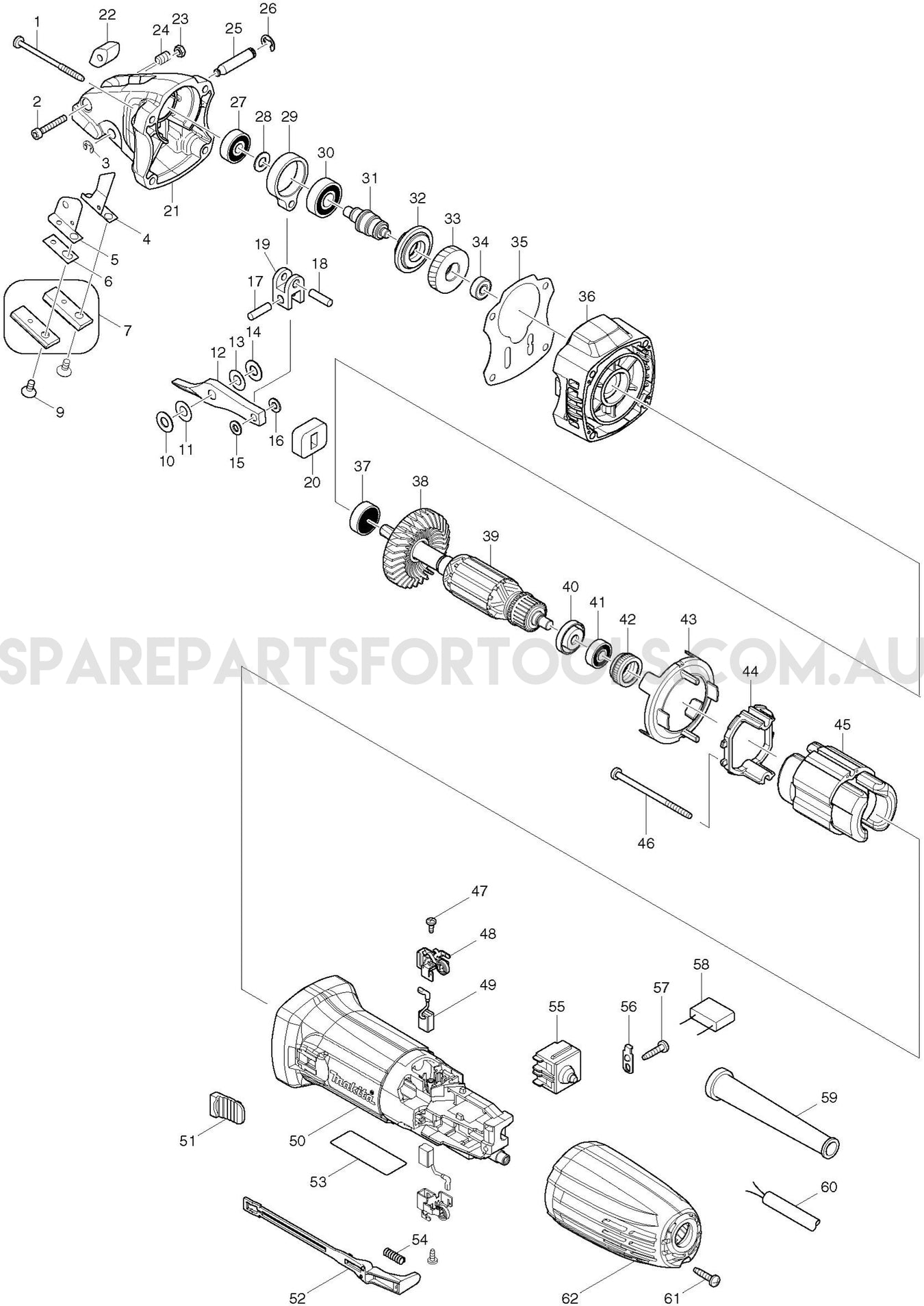 Makita JS1000 Spare Parts
