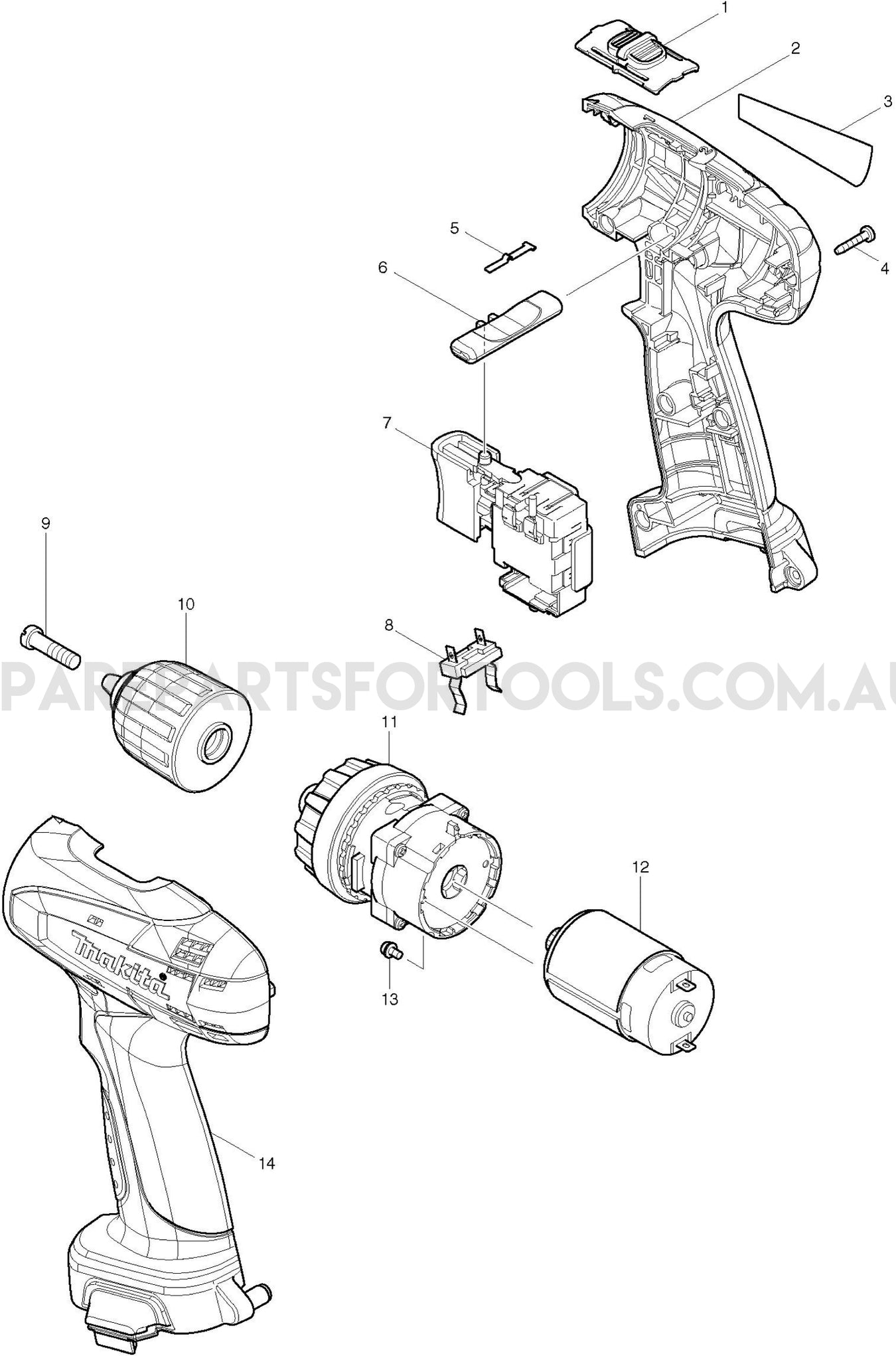 Makita 6261D Spare Parts