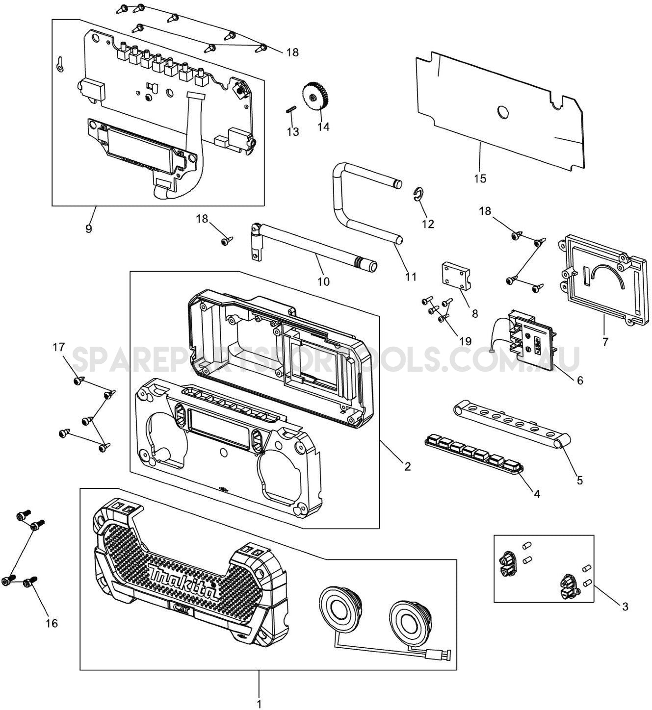 Makita MR052 Spare Parts