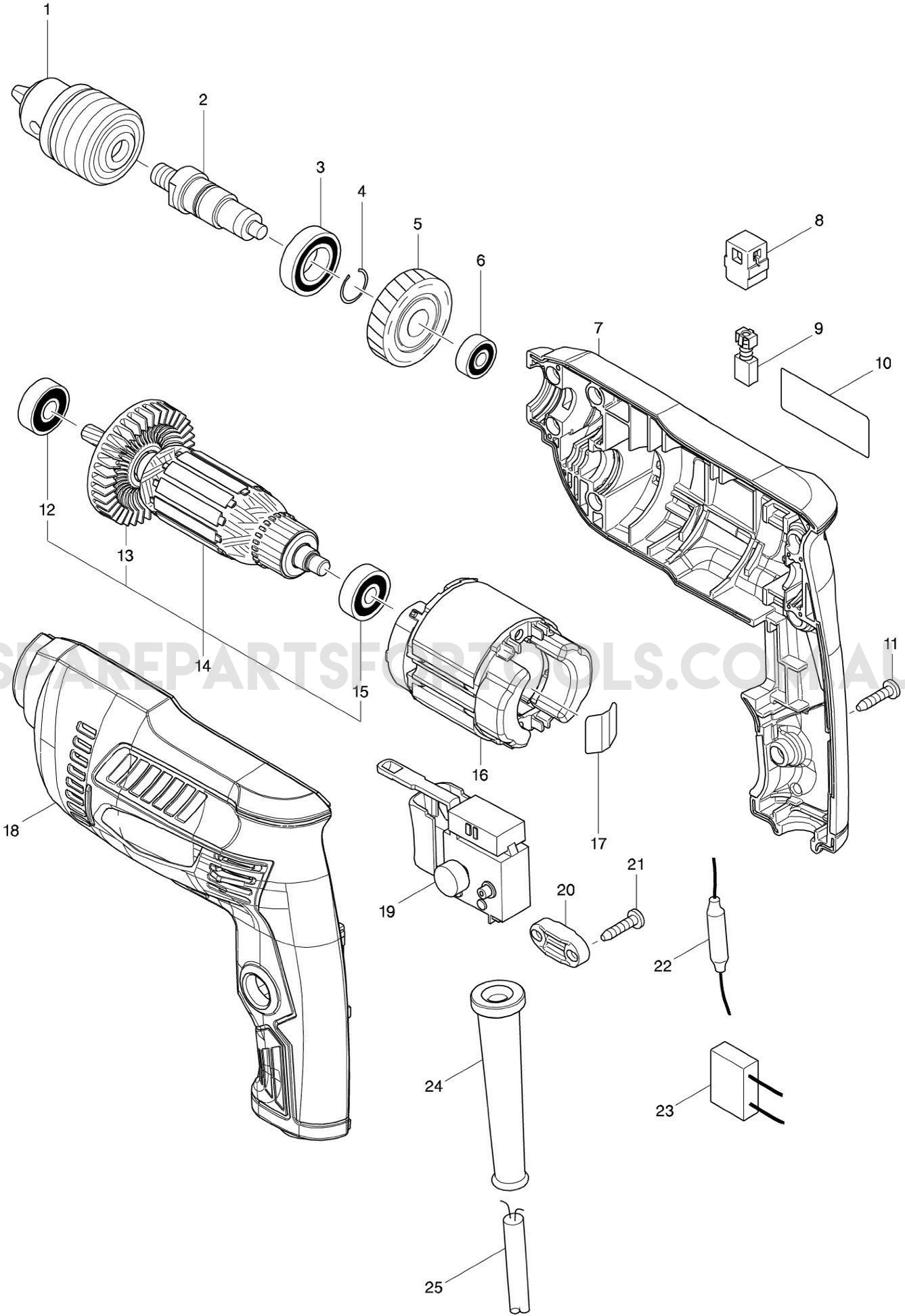 Makita M6001G Spare Parts