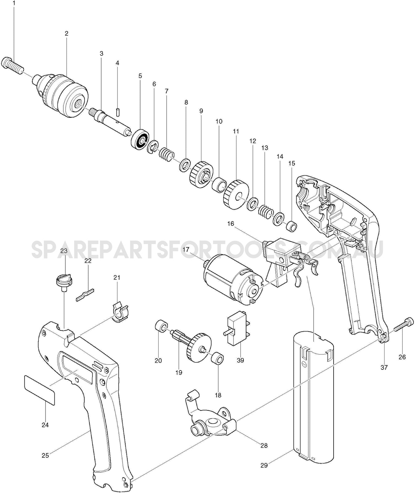 Makita 6012D Spare Parts