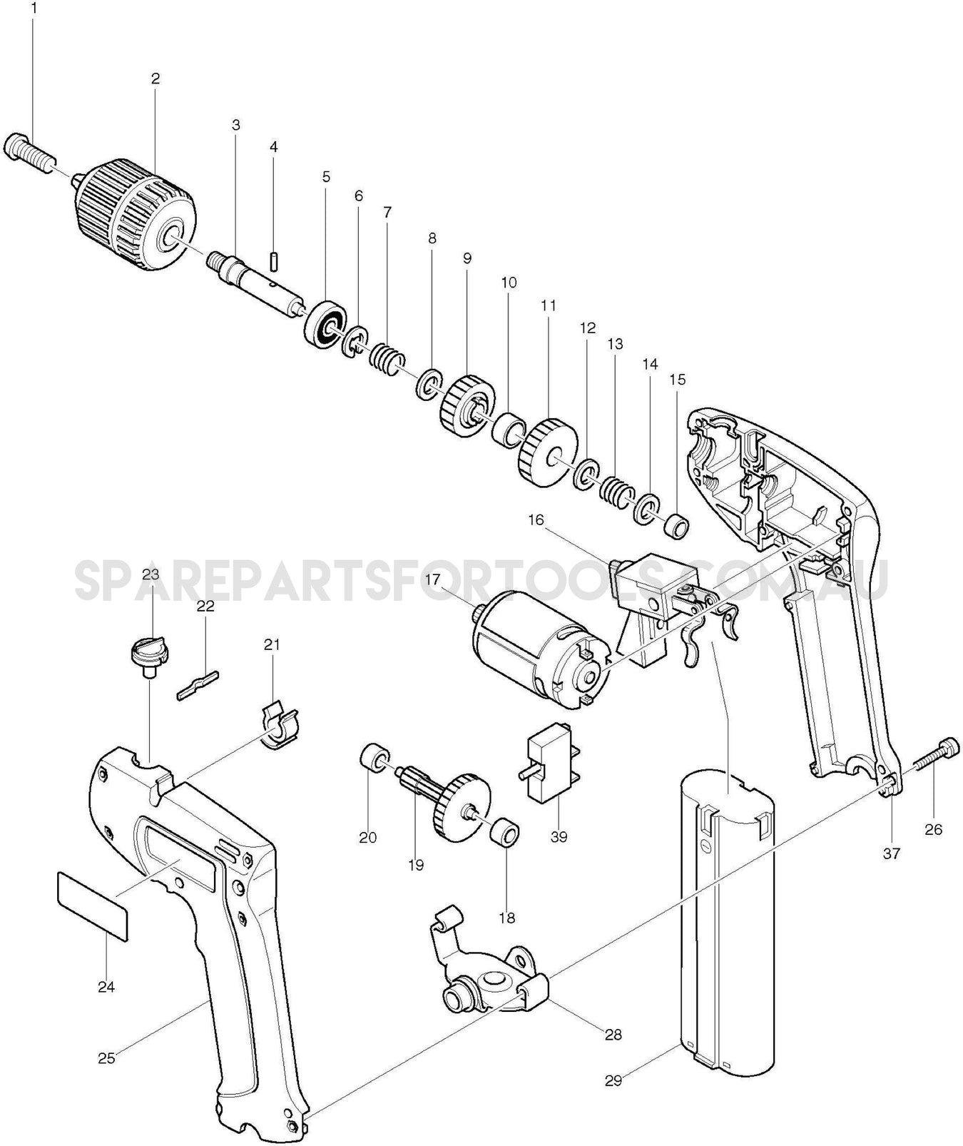 Makita 6015D Spare Parts