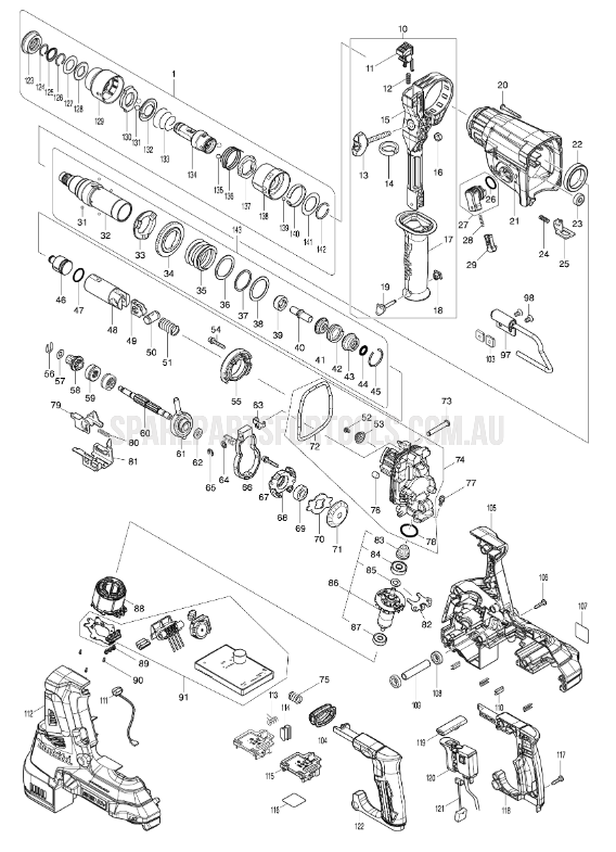 Makita DHR281 Spare Parts