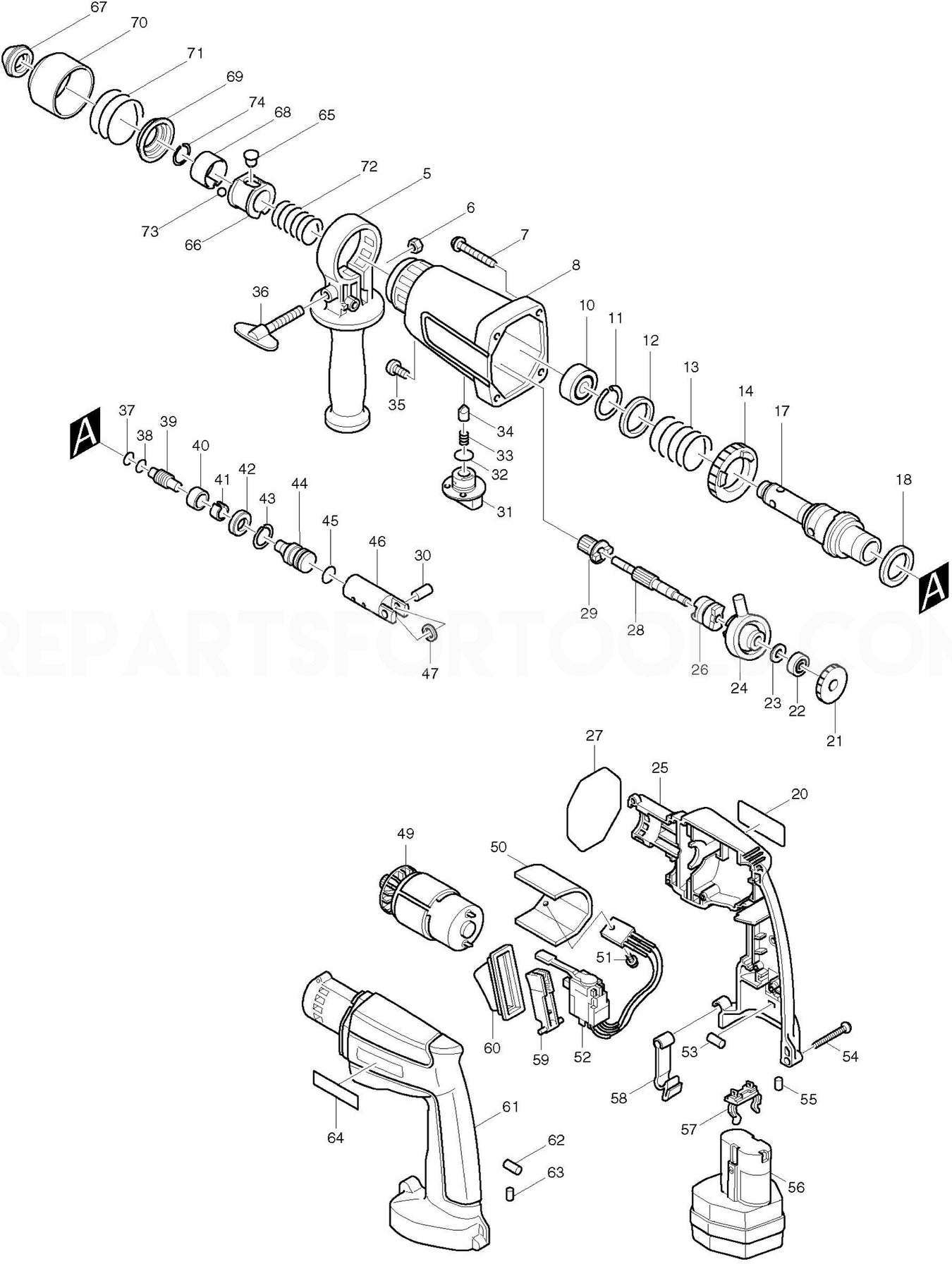 Makita HR160D Spare Parts