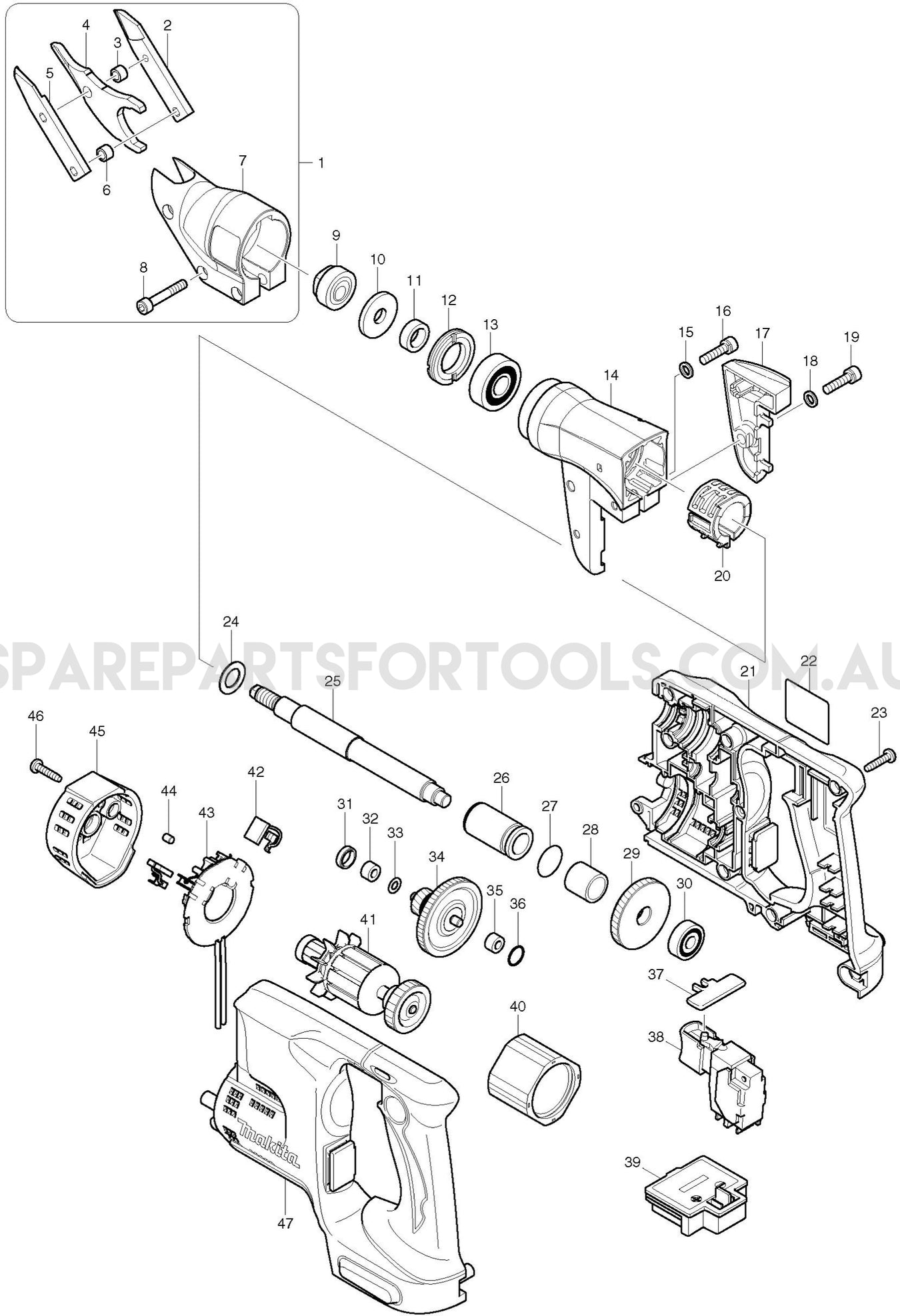 Makita BJS130 Spare Parts