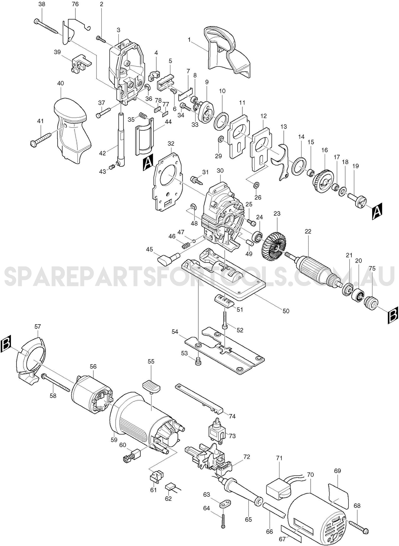 Makita 4305 Spare Parts