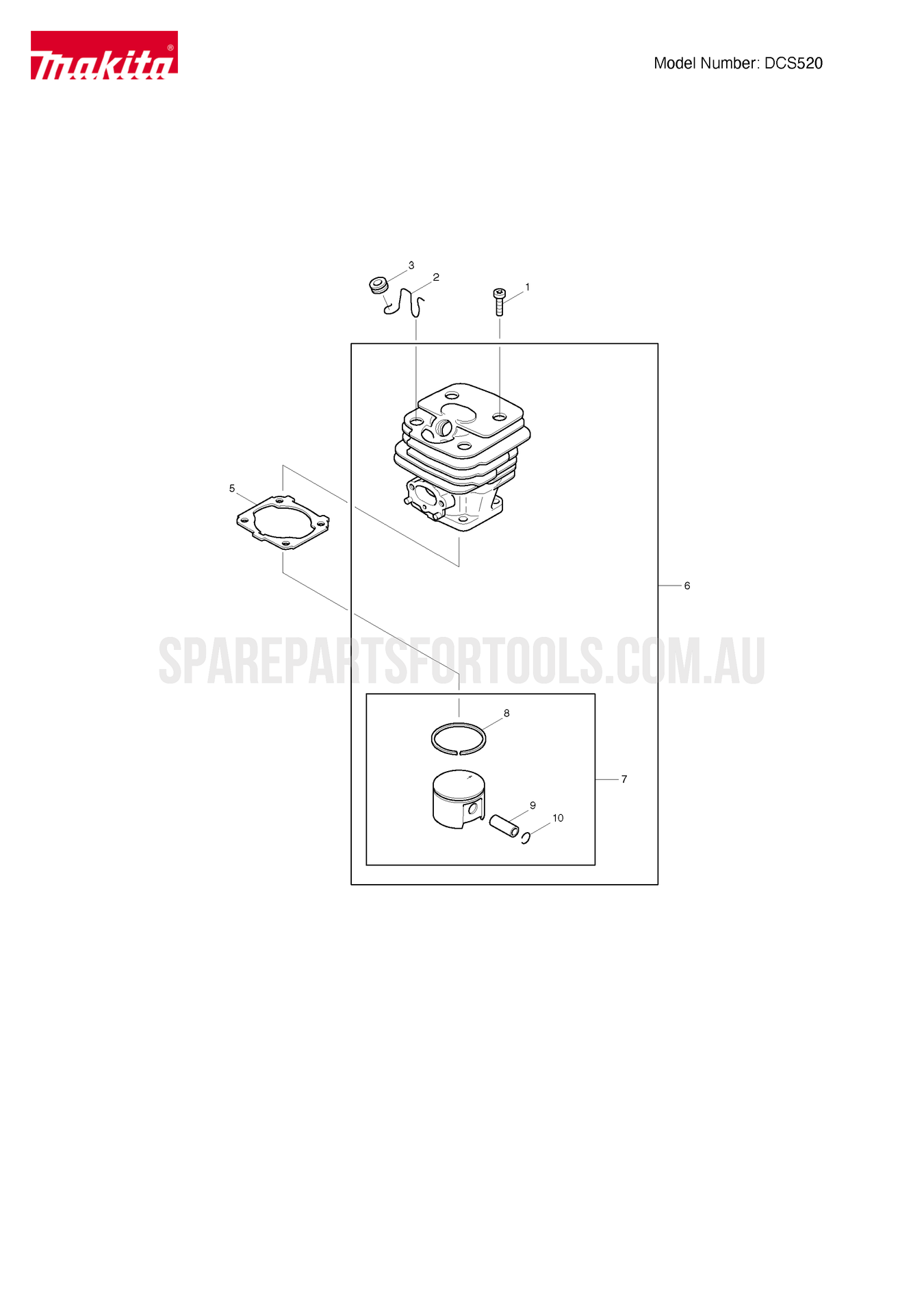 Makita DCS520 Spare Parts