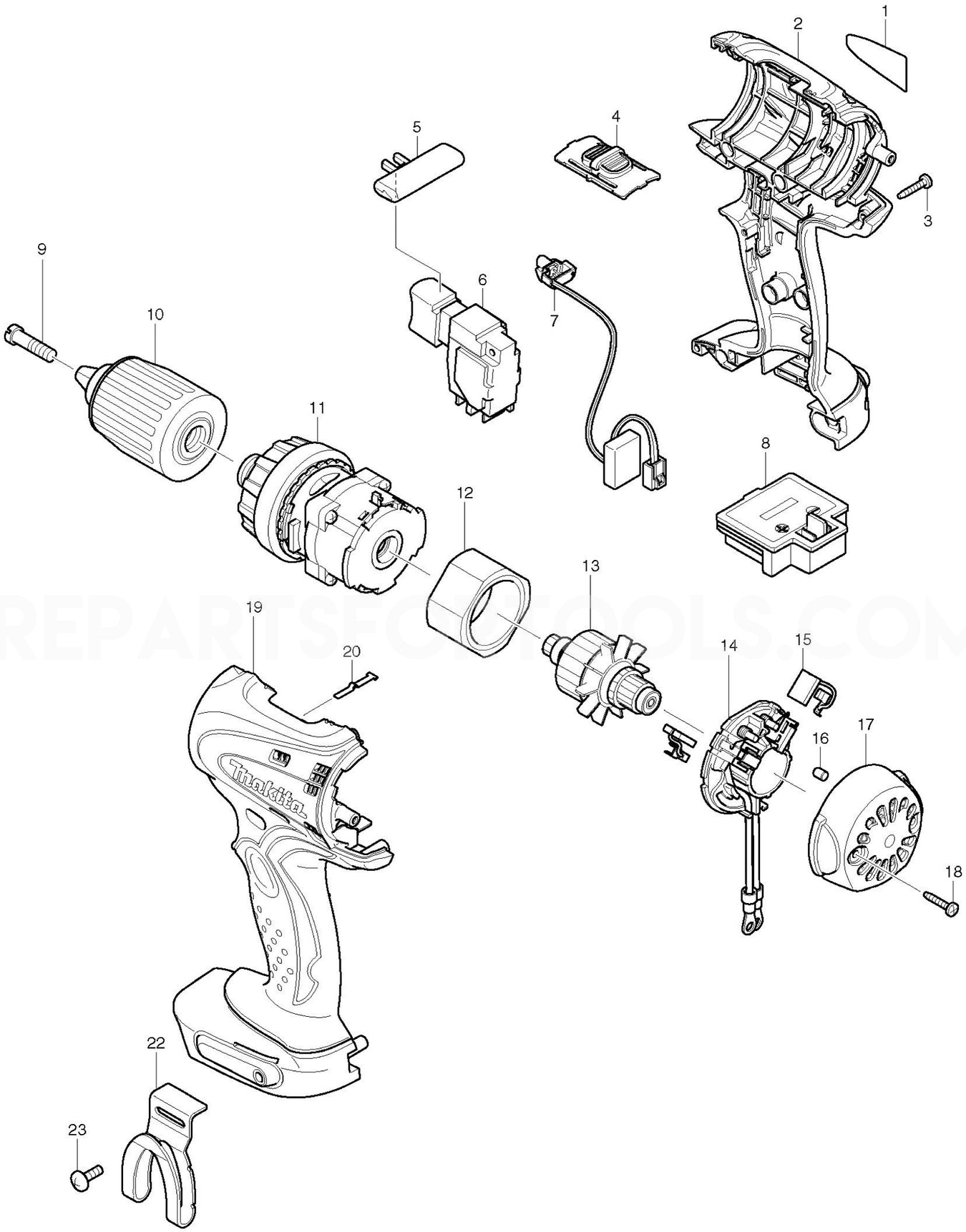 Makita BDF450 Spare Parts