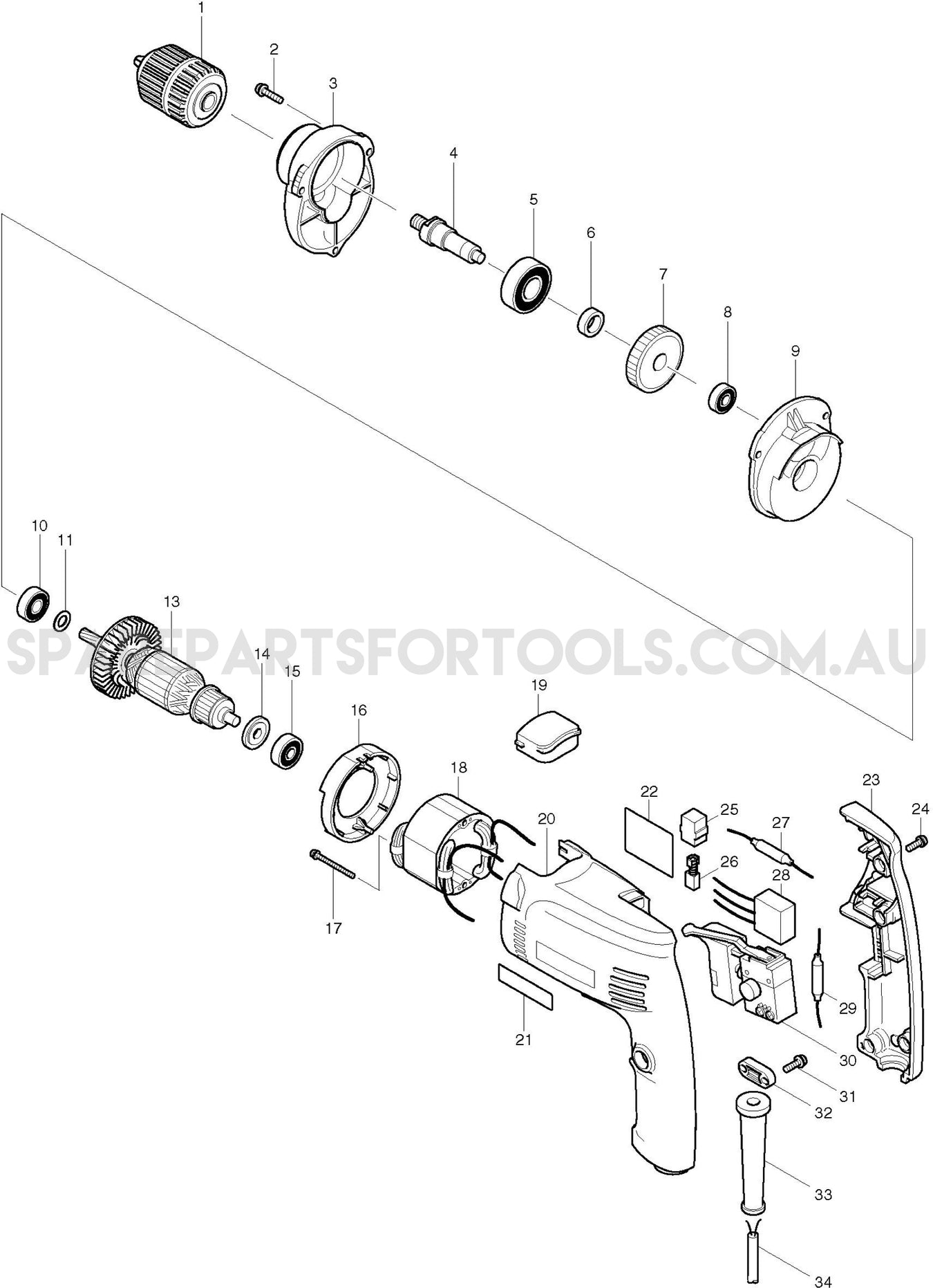 Makita MT601 Spare Parts