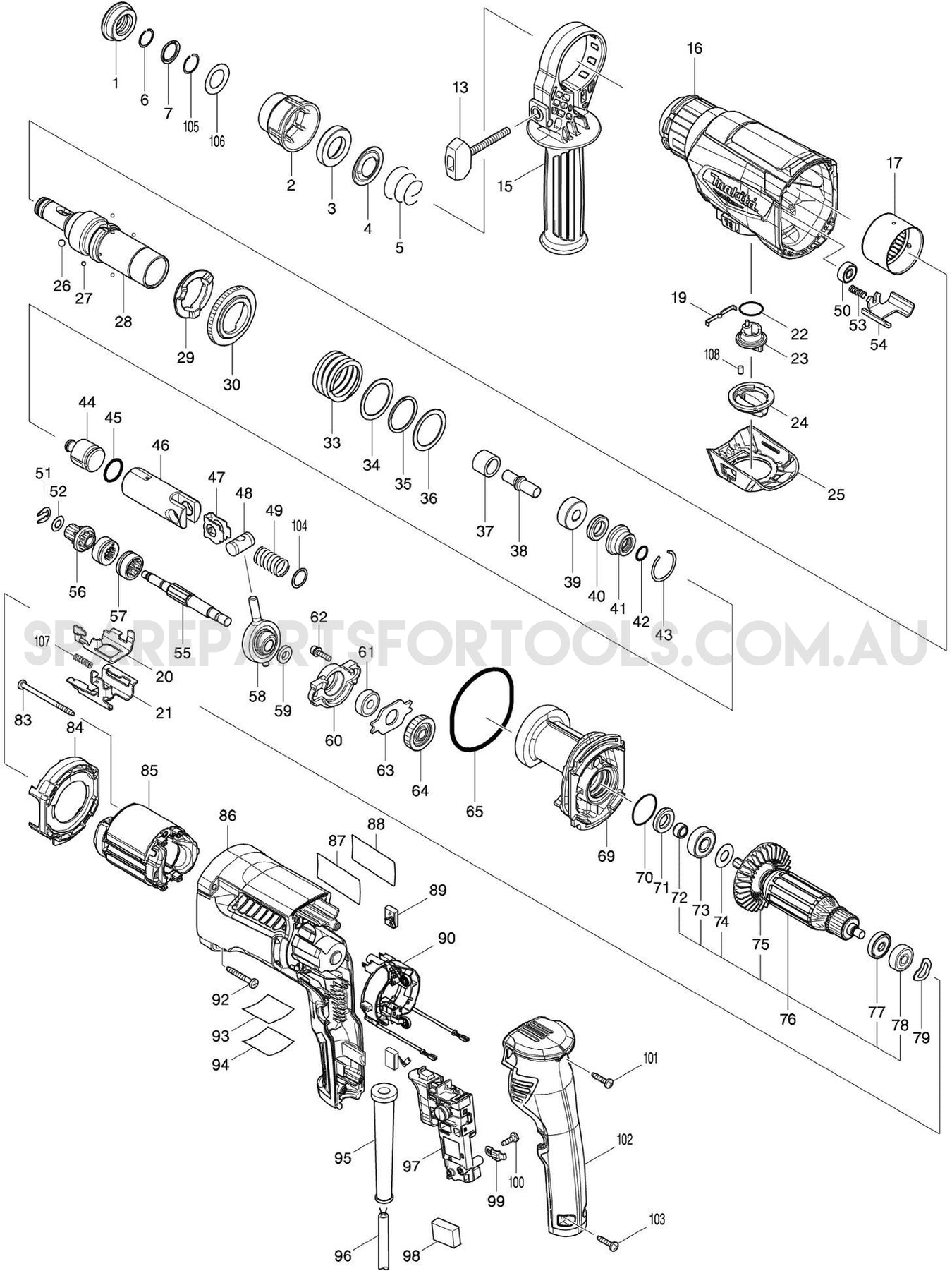 Makita M8701G Spare Parts