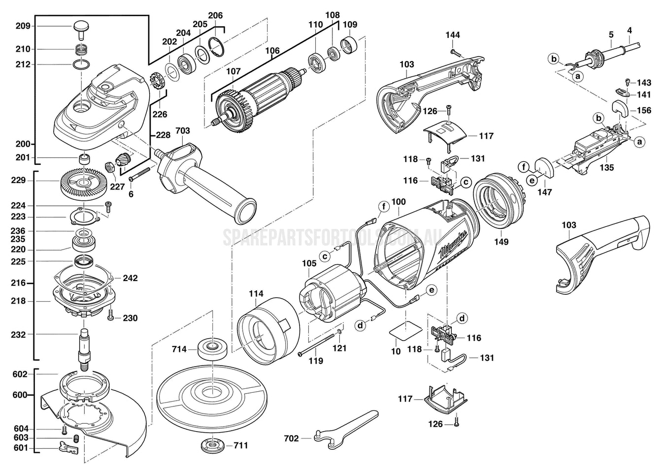 Milwaukee AGV 24-230E Spare Parts