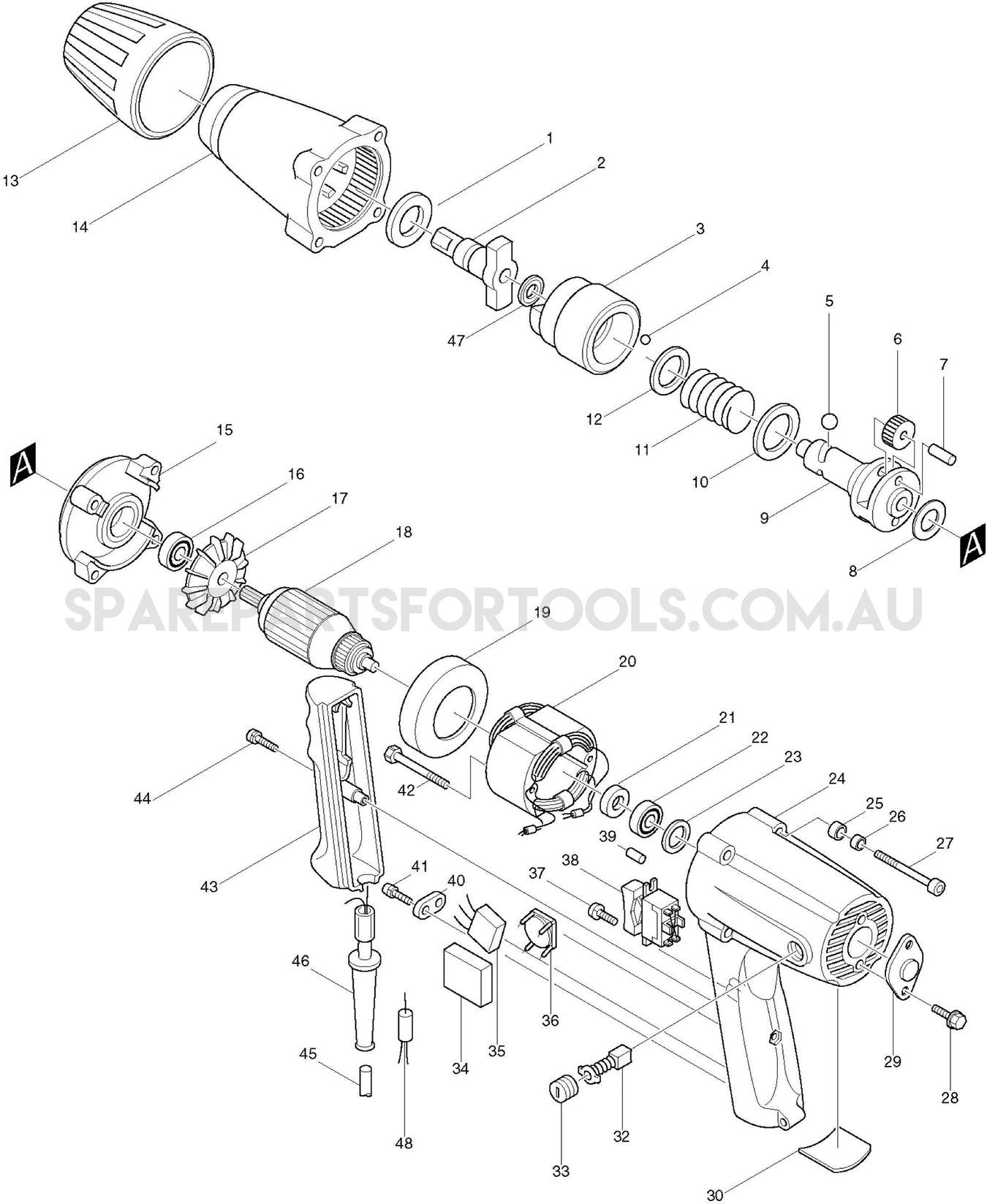 Makita 6905B Spare Parts