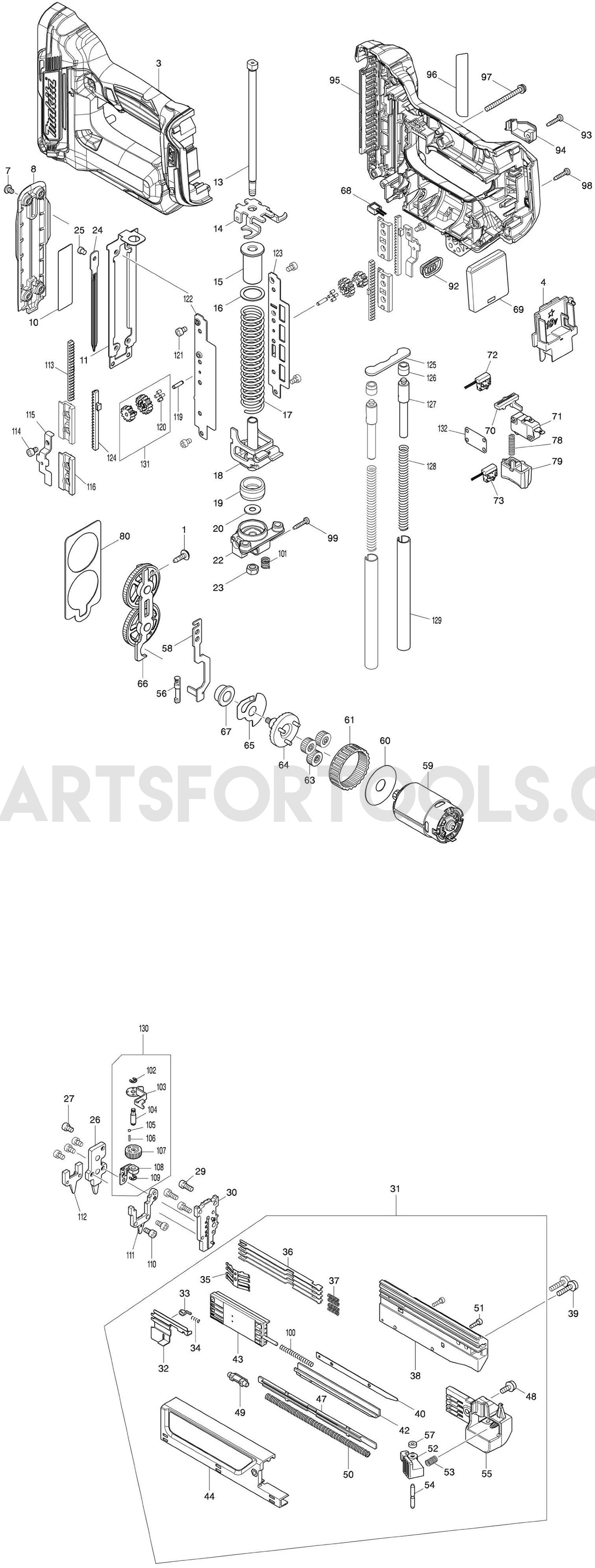 Makita DPT353Z Spare Parts