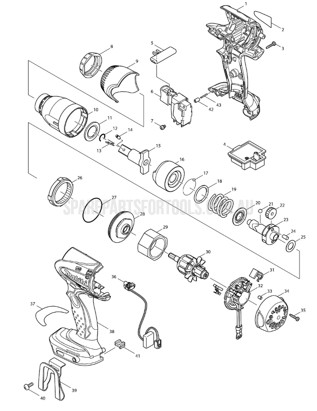 Makita DTW250 Spare Parts