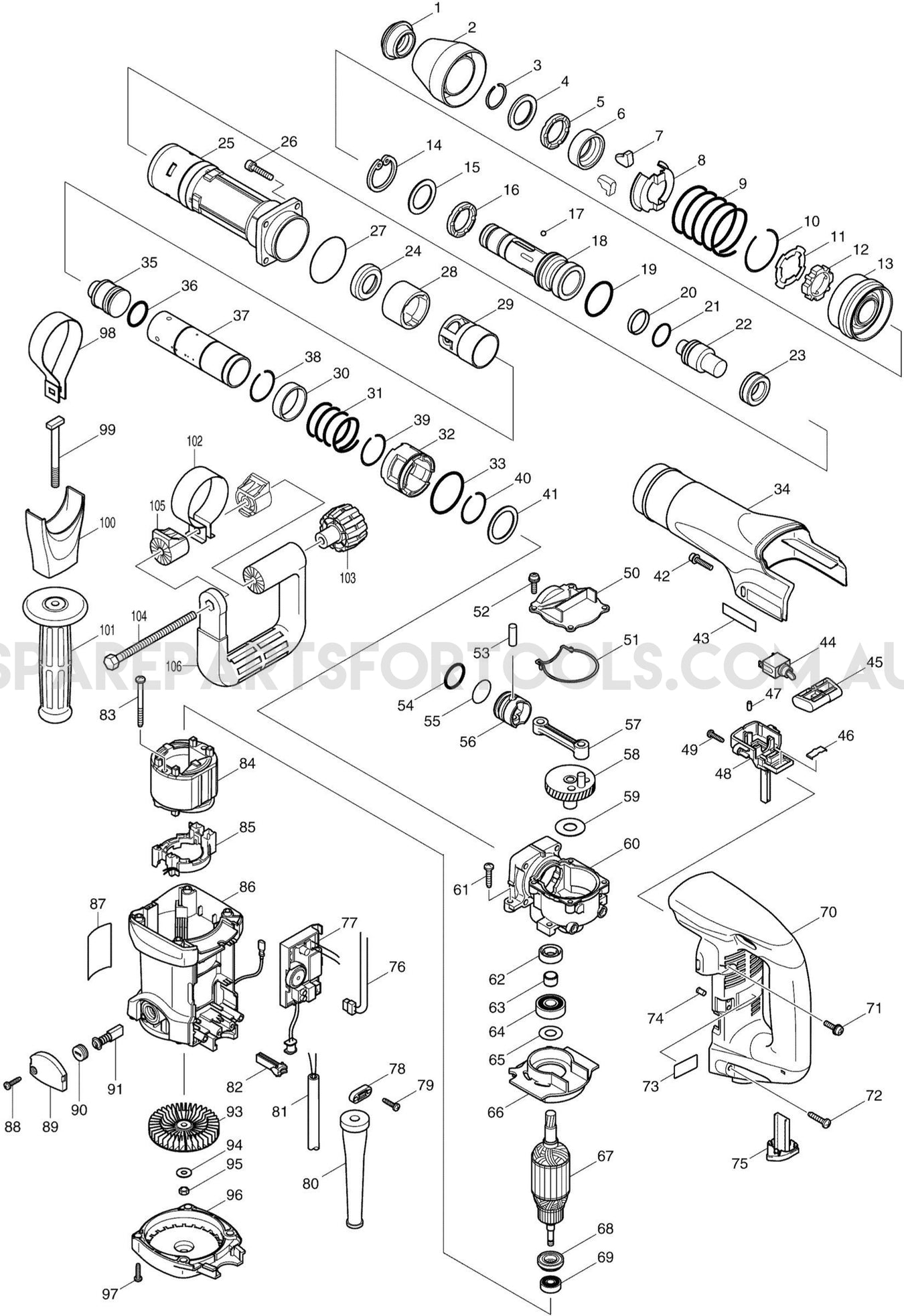 Makita HM0860C Spare Parts