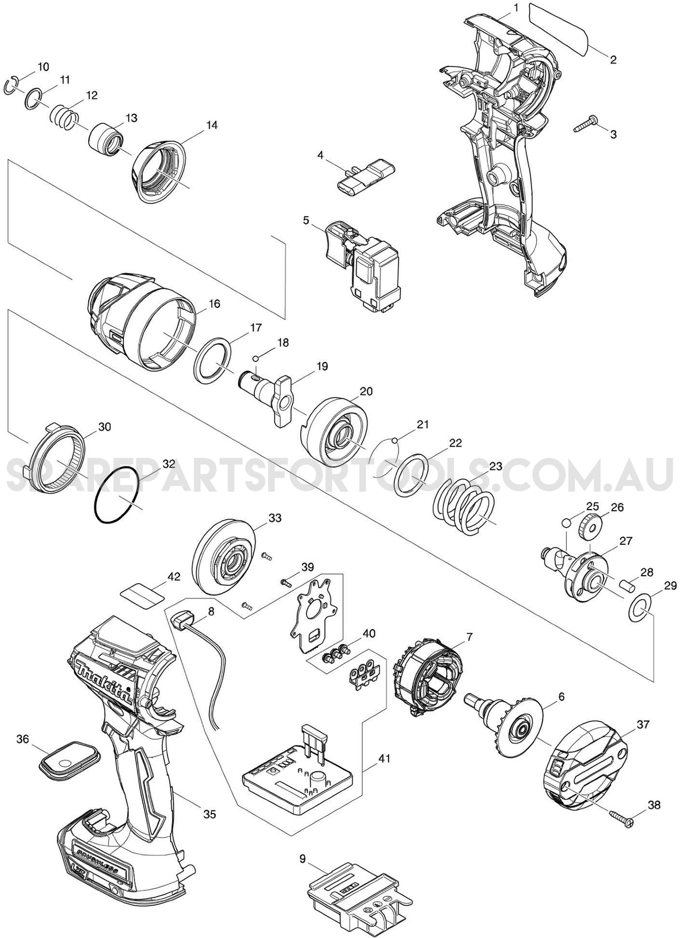 Makita DTD154Z Spare Parts