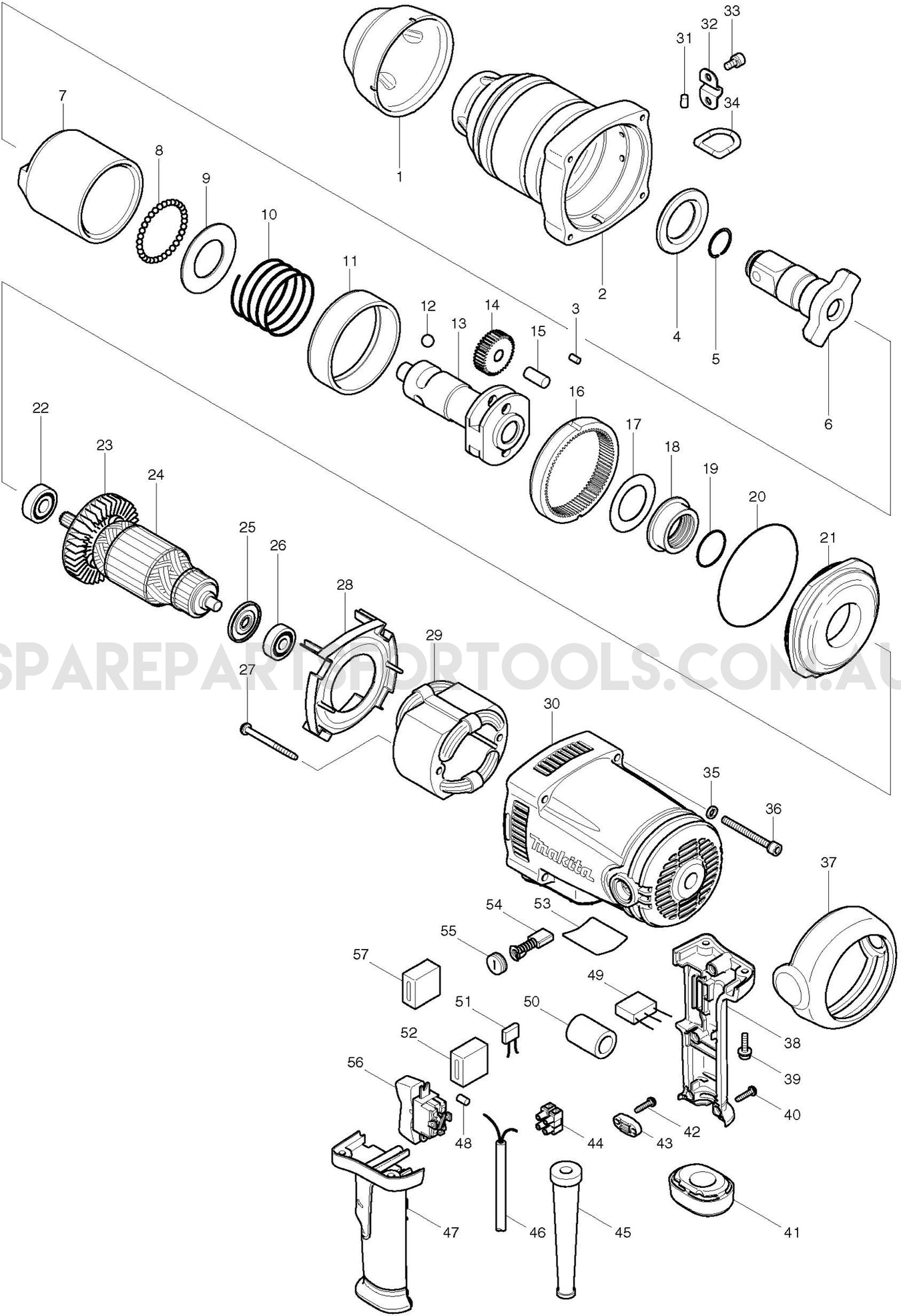 Makita TW100DZ Spare Parts