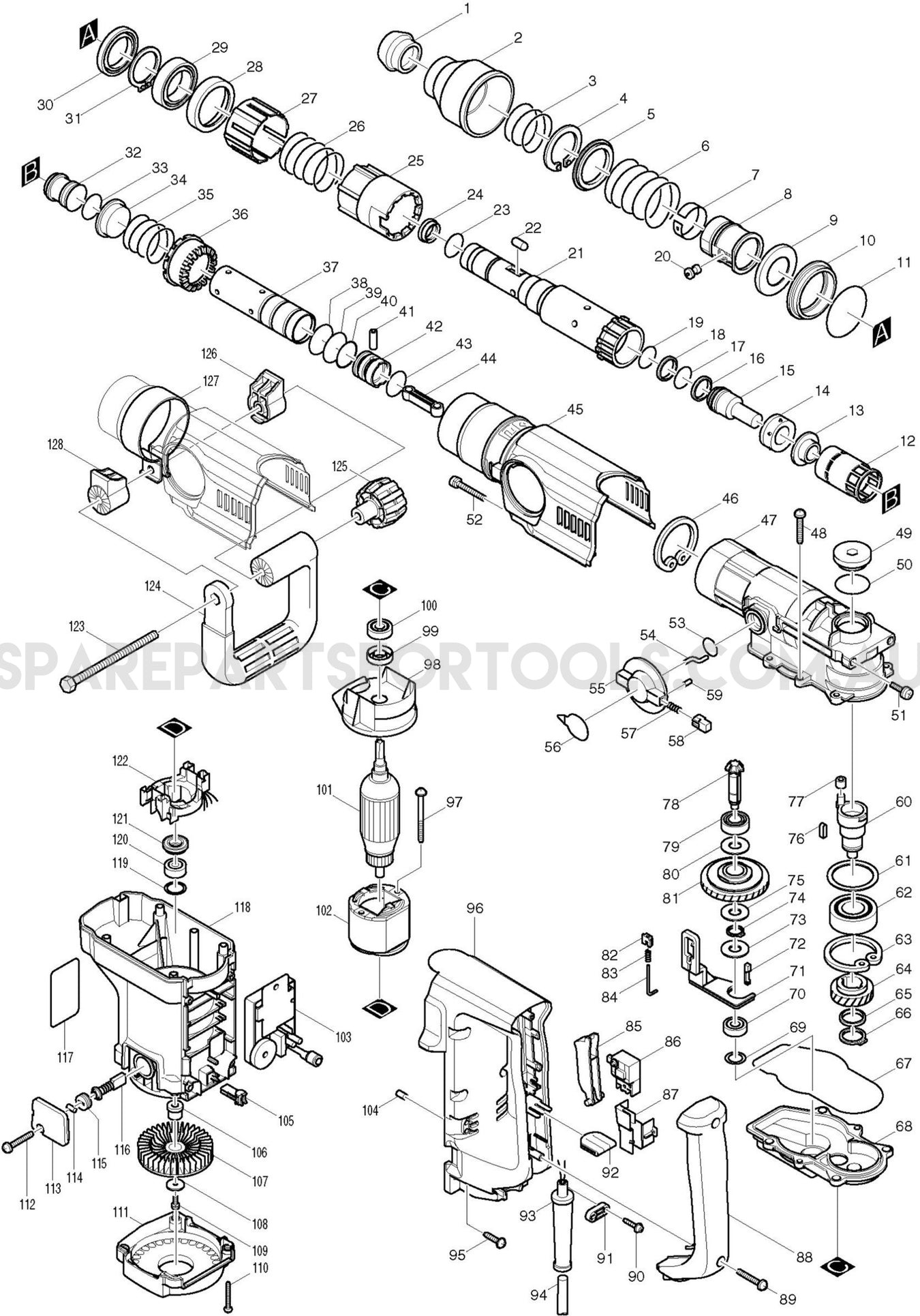 Makita HR4000C Spare Parts