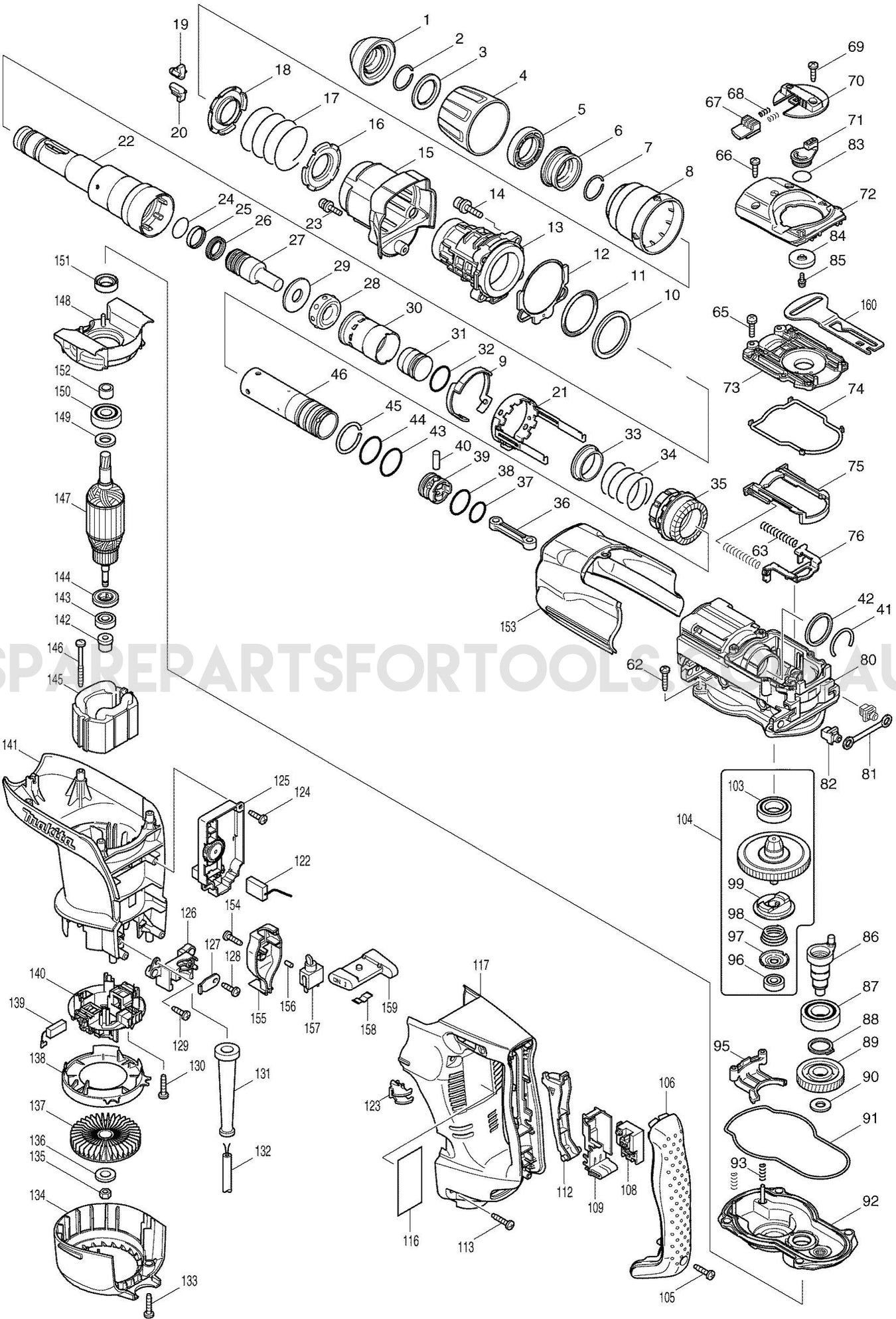 Makita HR4001C Spare Parts