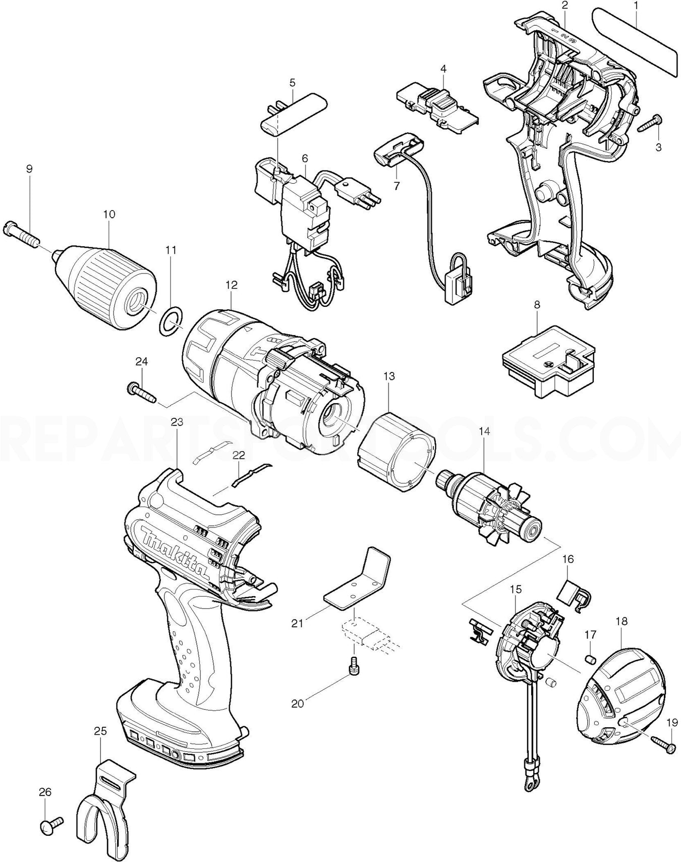 Makita BHP451 Spare Parts