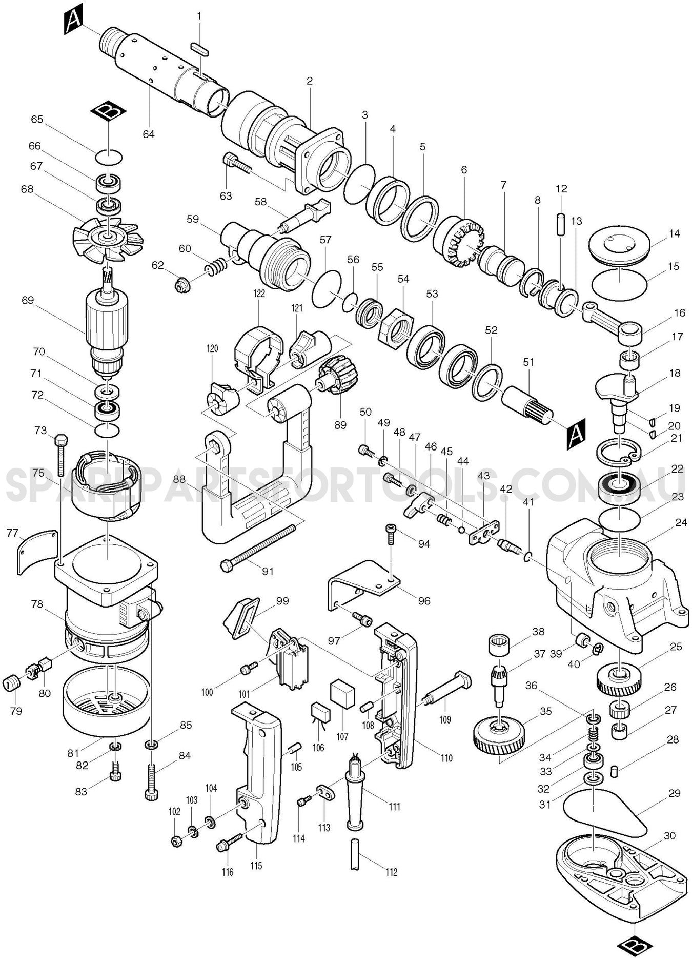 Makita HR5000K Spare Parts