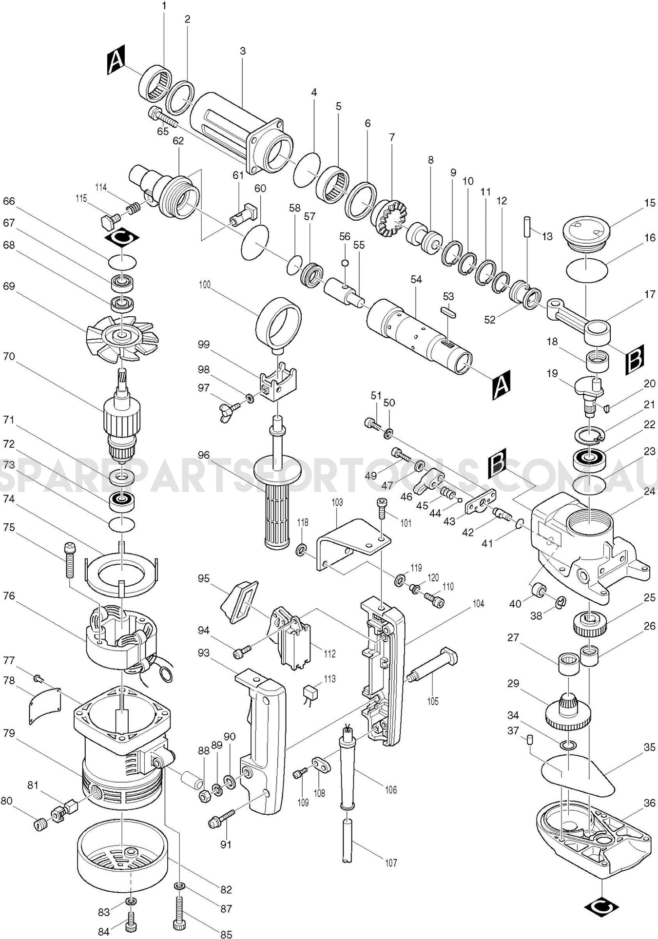 Makita HR3850K Spare Parts