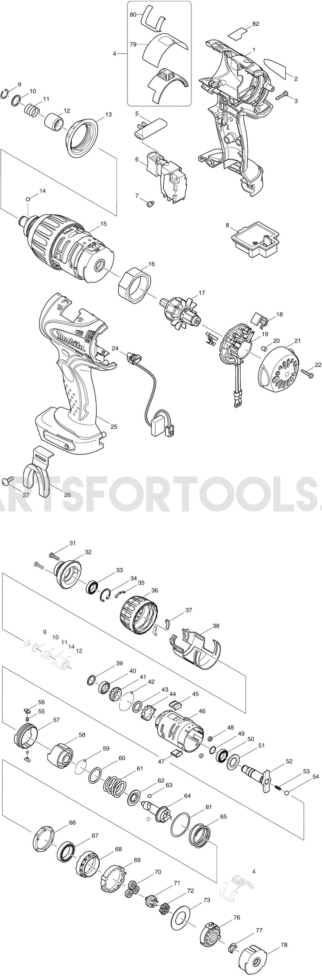 Makita BTP130 Spare Parts